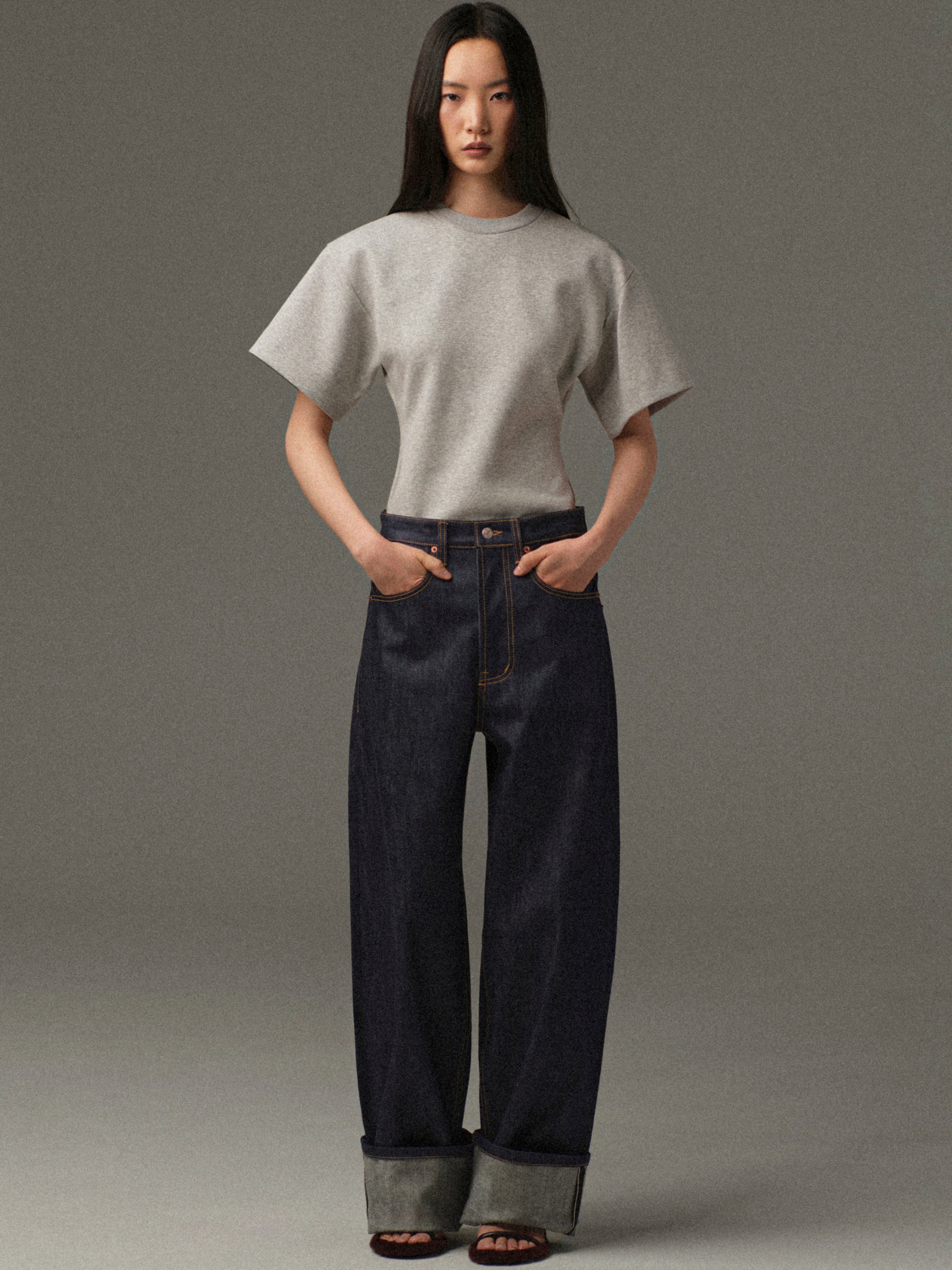 Pireo Oversized Selvedge Jeans, Blue