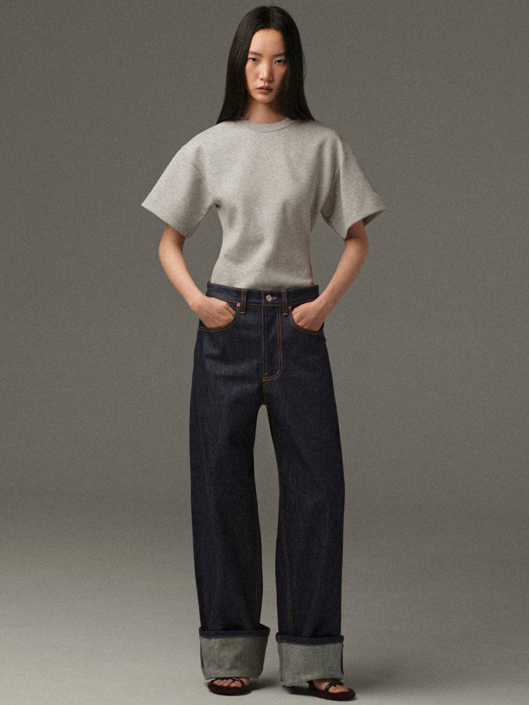 Amila Cinched T-Shirt, Grey