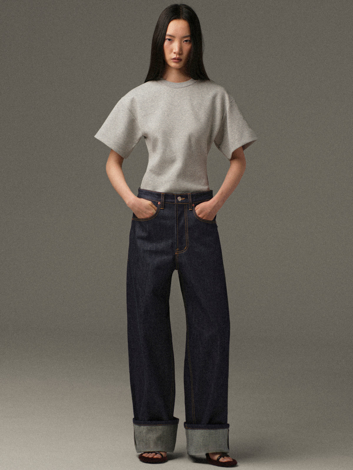 Amila Cinched T-Shirt, Grey