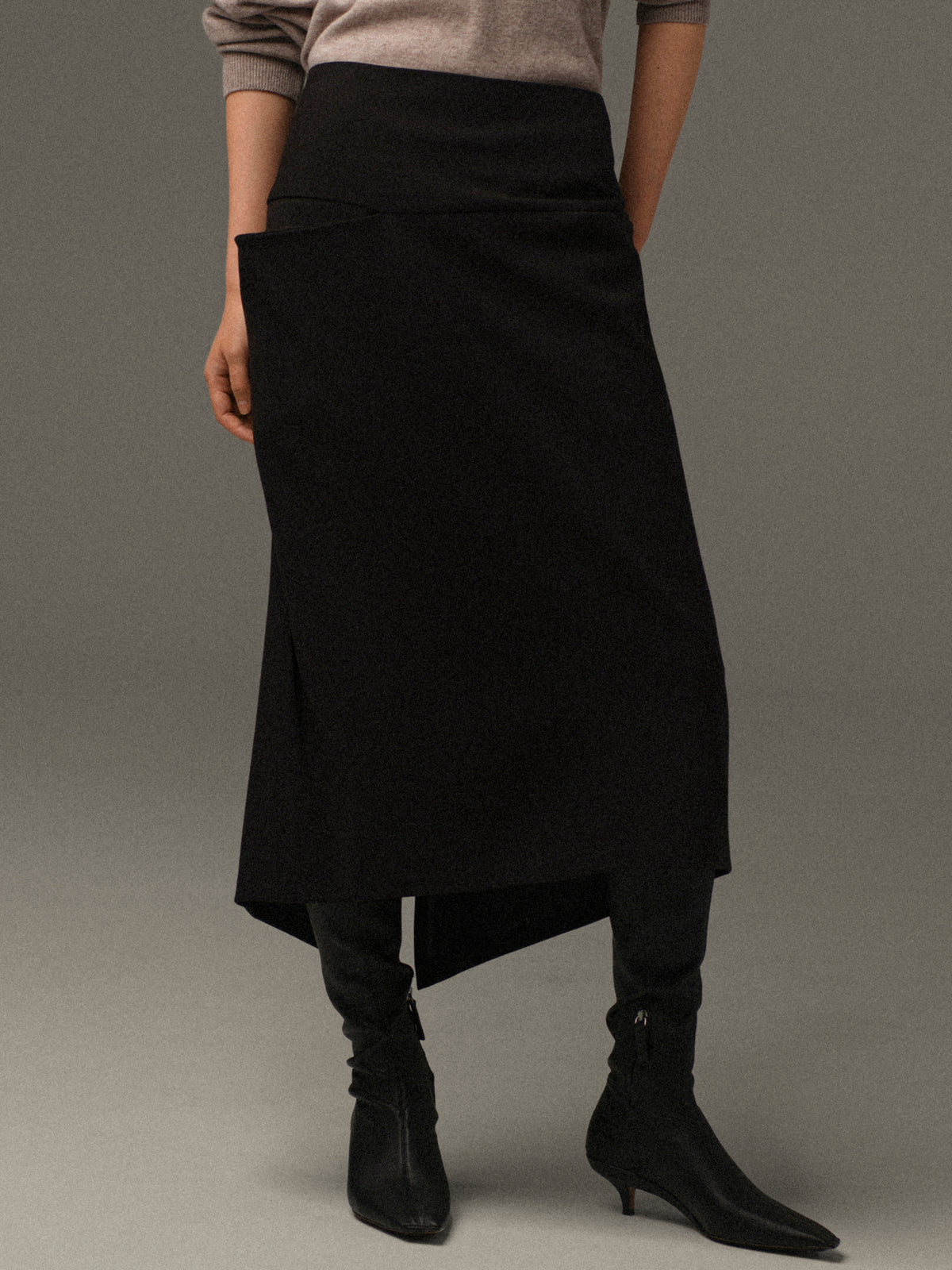 Paloma Midi Skirt, Black