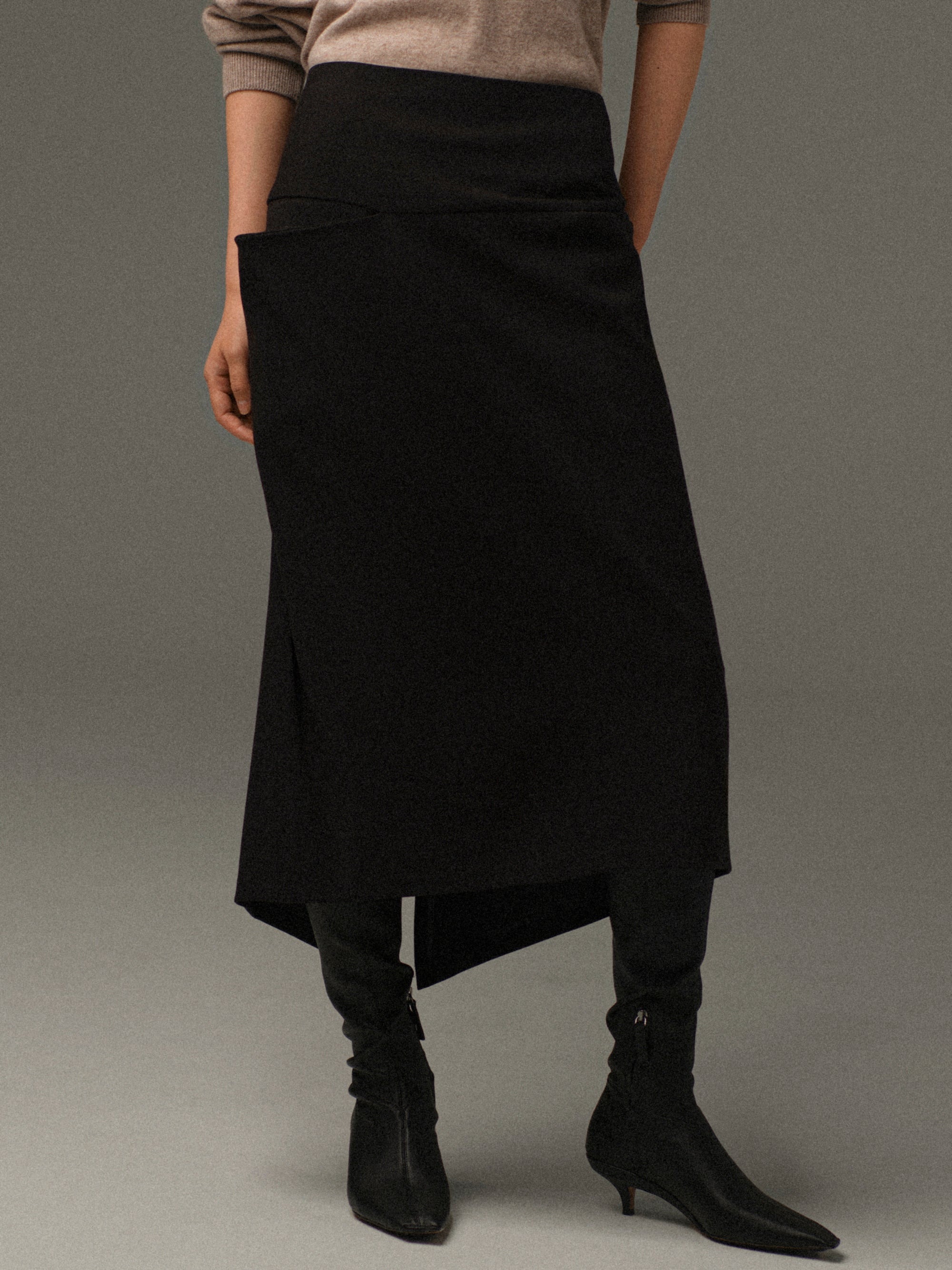 Paloma Midi Skirt, Black