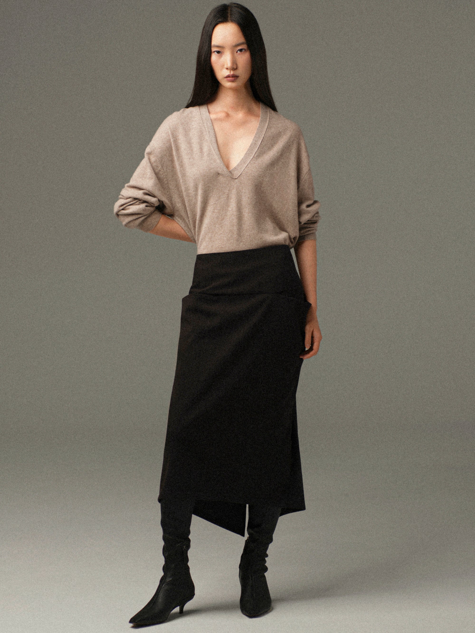 Paloma Midi Skirt, Black