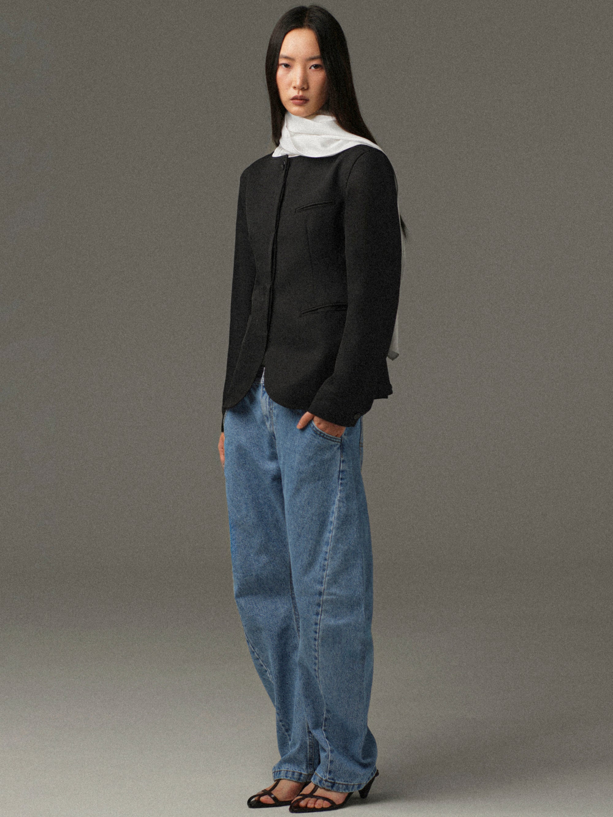 Matteo Cinched Blazer, Black