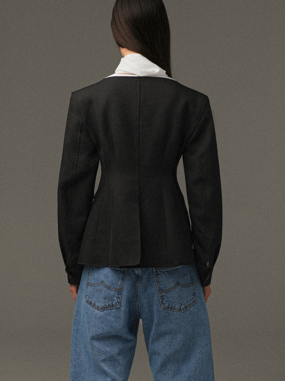 Matteo Cinched Blazer, Black