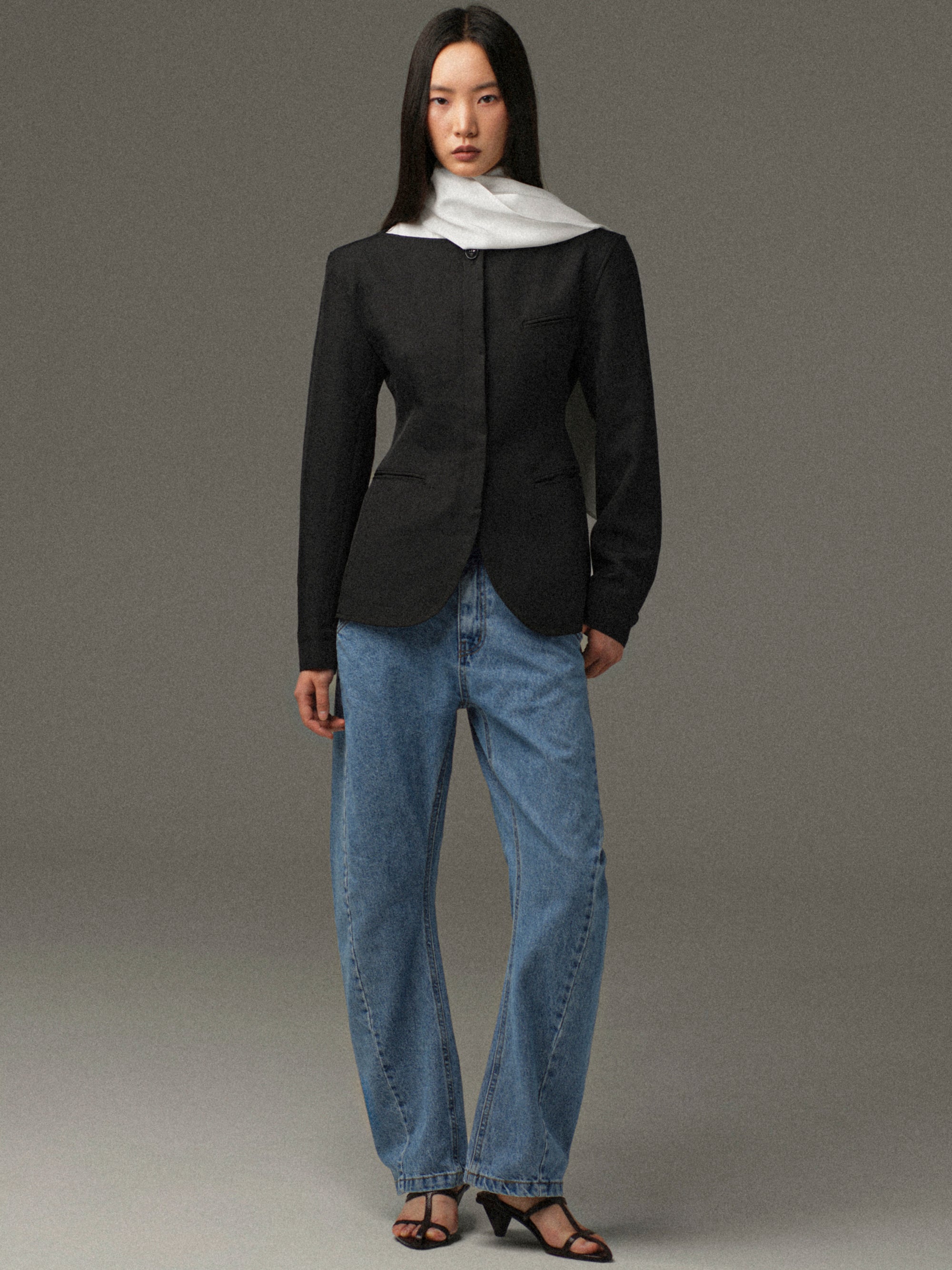 Matteo Cinched Blazer, Black