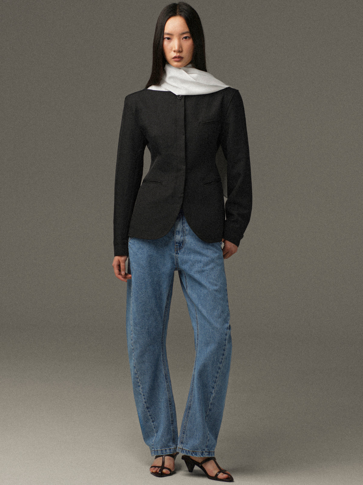Matteo Cinched Blazer, Black