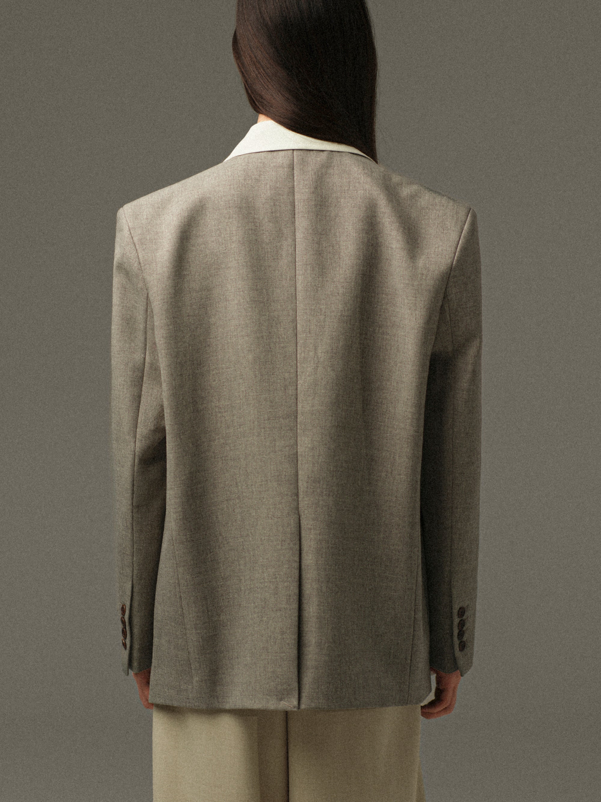 Suki Shirt Collar Blazer, Grey