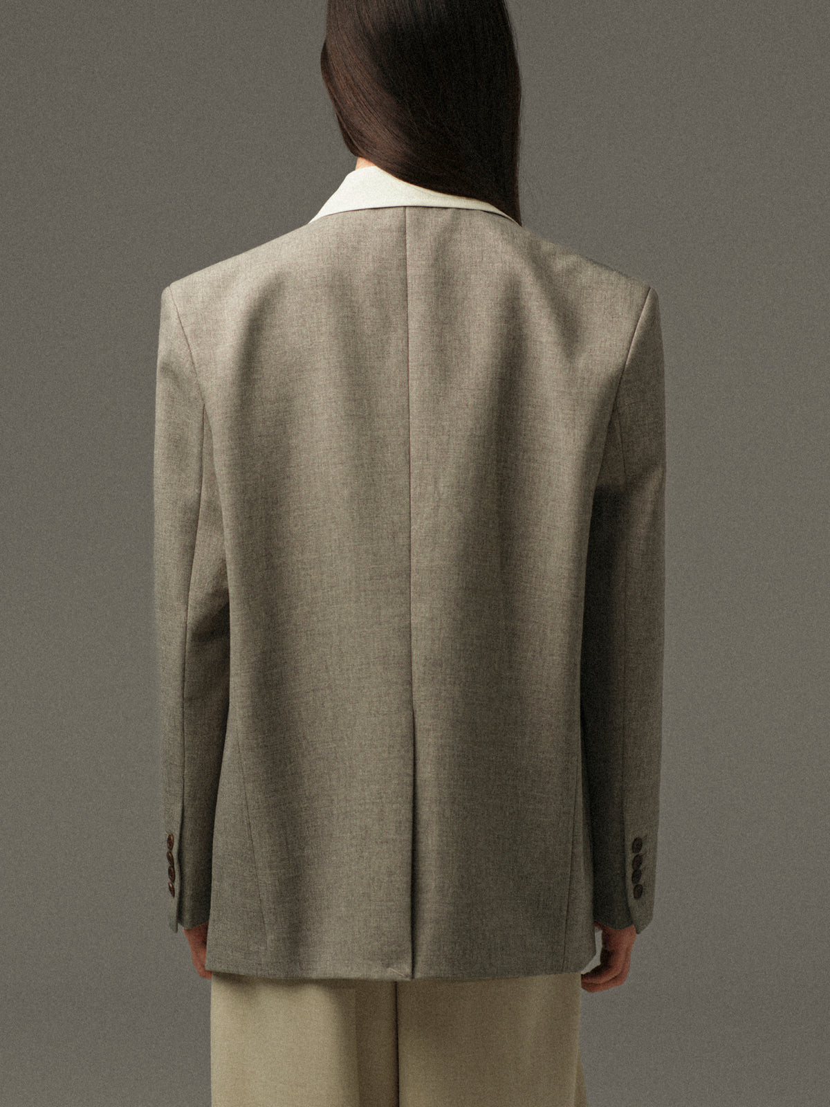 Suki Shirt Collar Blazer, Grey