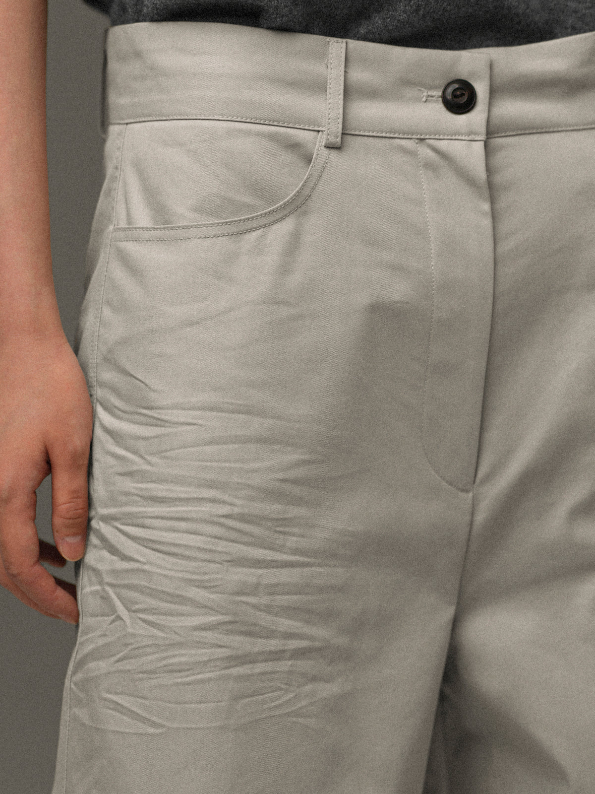 Ragni Creased-Effect Trousers, Grey