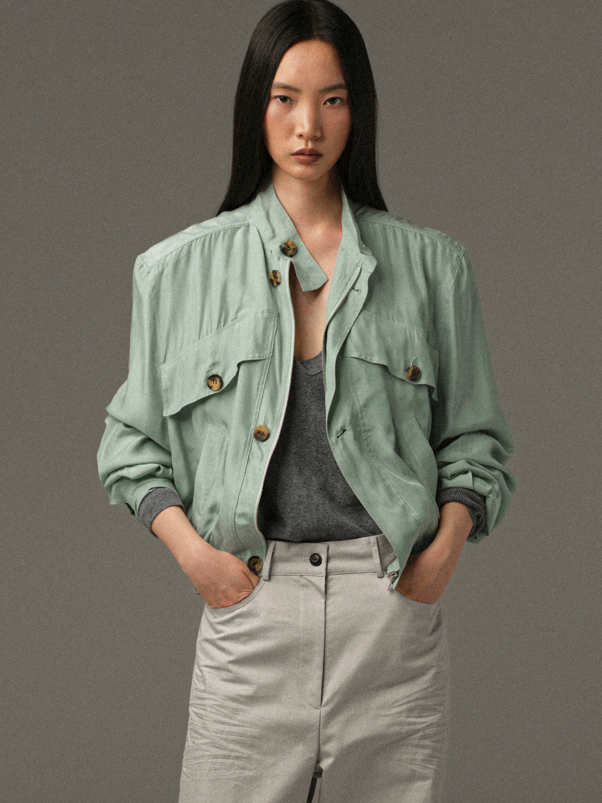 Renata Blouson Jacket, Mint