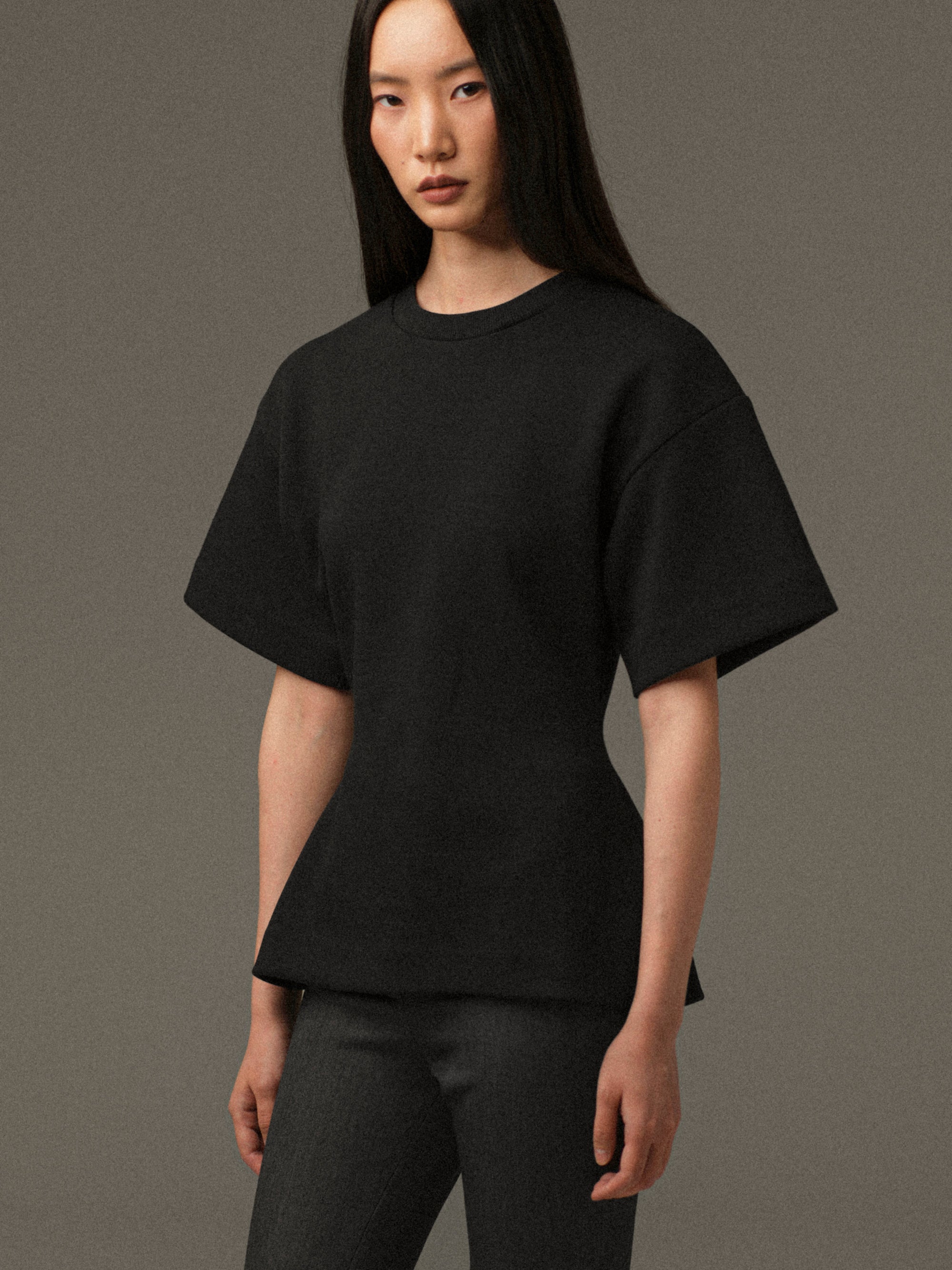Amila Cinched T-Shirt, Black