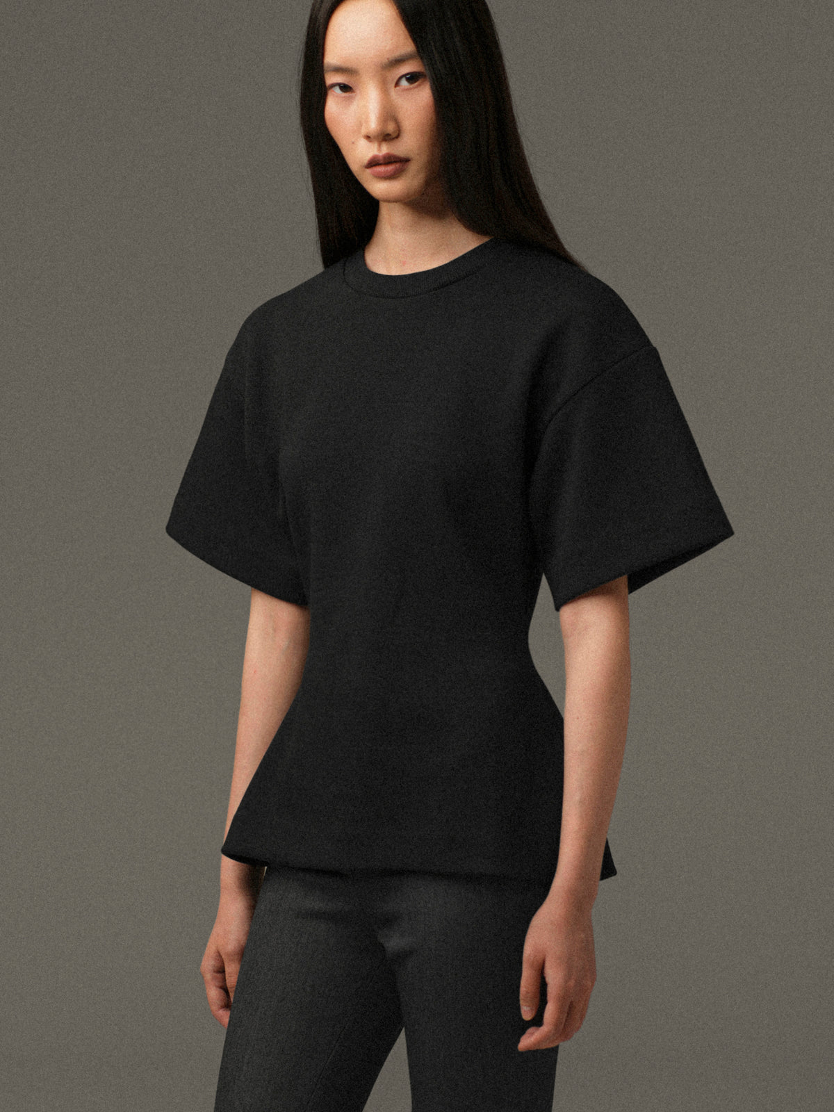 Amila Cinched T-Shirt, Black