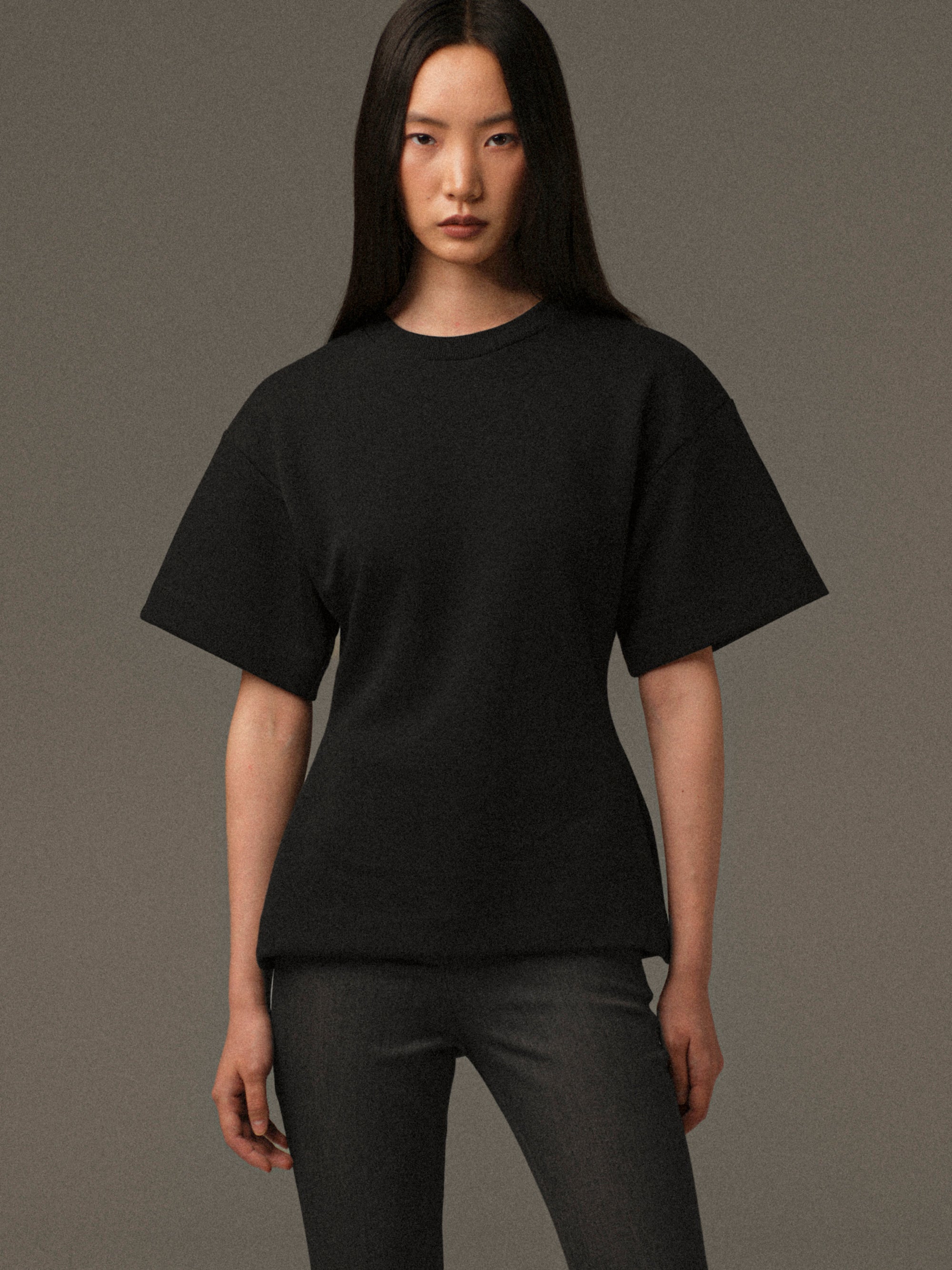 Amila Cinched T-Shirt, Black