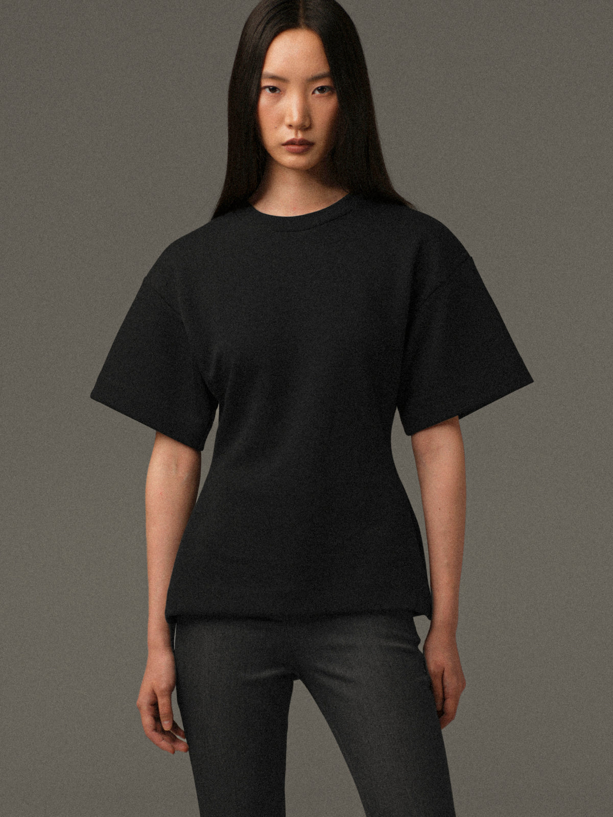 Amila Cinched T-Shirt, Black