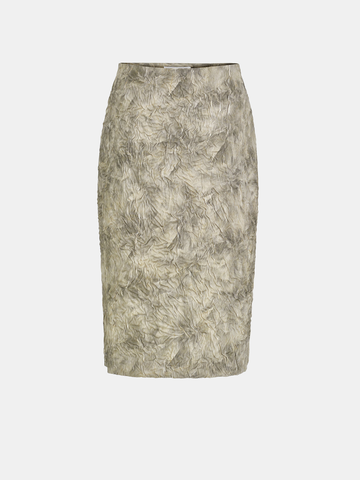Dalia Crushed-Effect Skirt, Beige