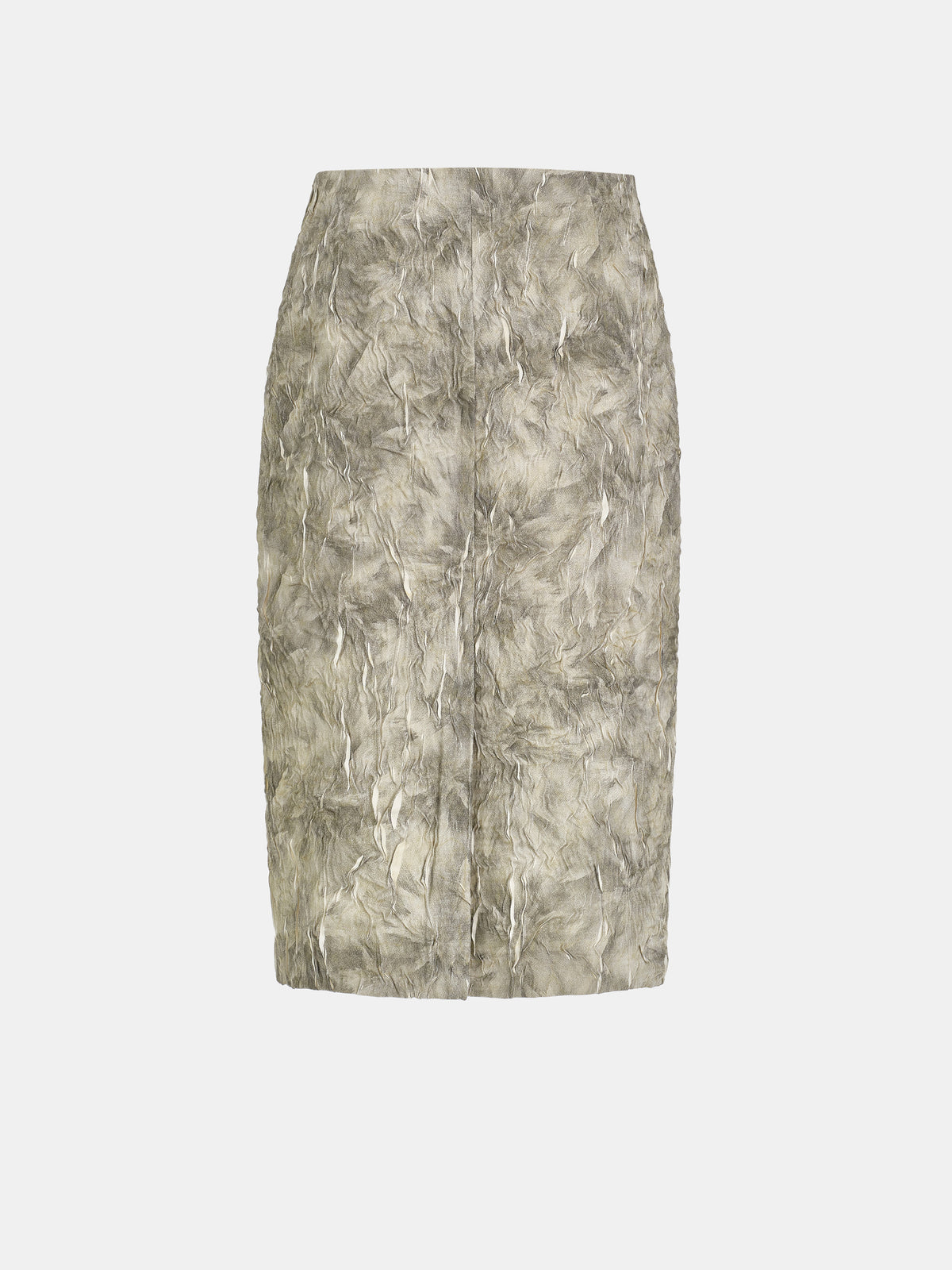 Dalia Crushed-Effect Skirt, Beige