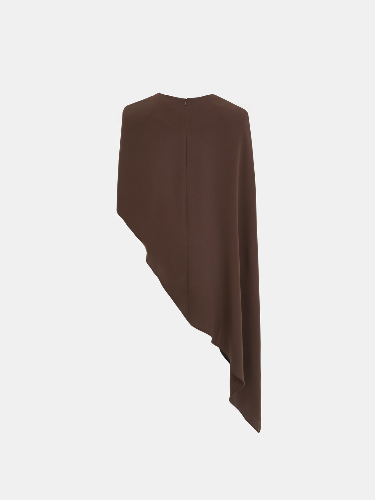 Amia Asymmetric Satin Blouse, Brown