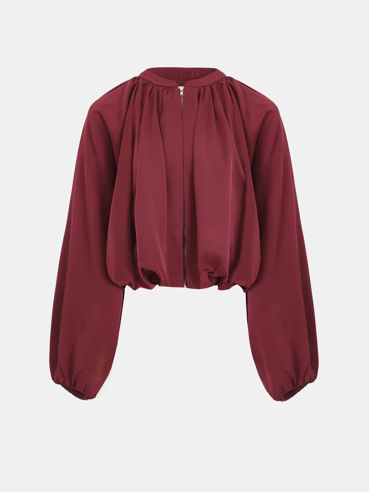 Velma Gathered Jacket, Burgundy