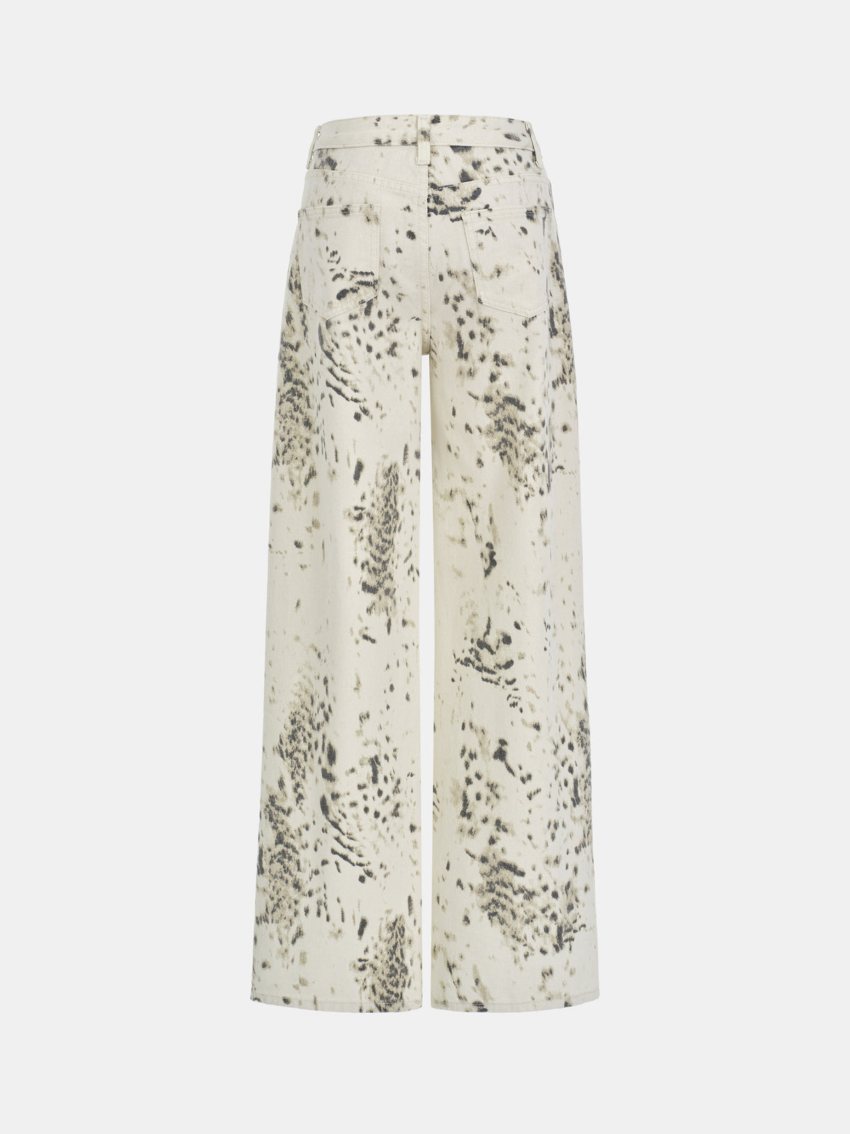 Joan Leopard Denim Pants, Beige