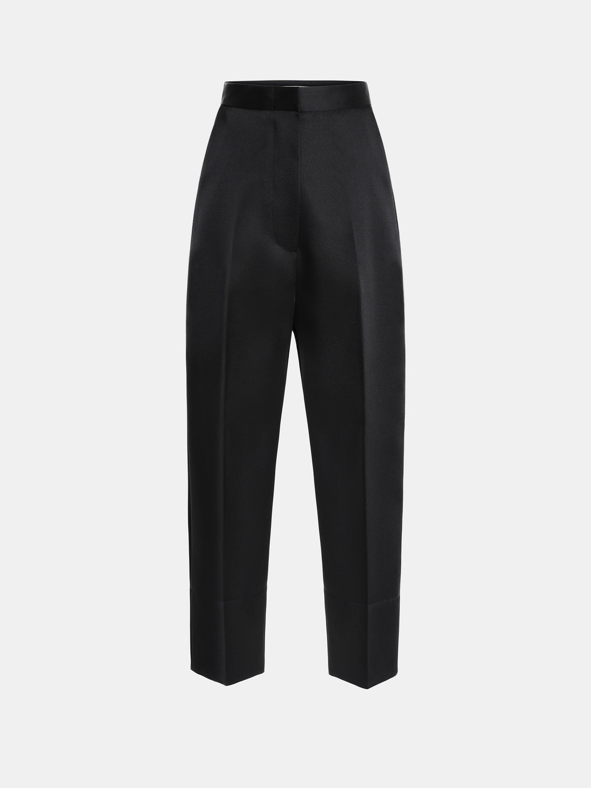 Ocelia Satin Tuxedo Trousers, Black