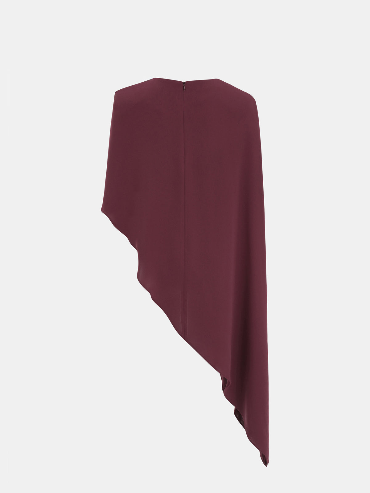 Amia Asymmetric Satin Blouse, Wine