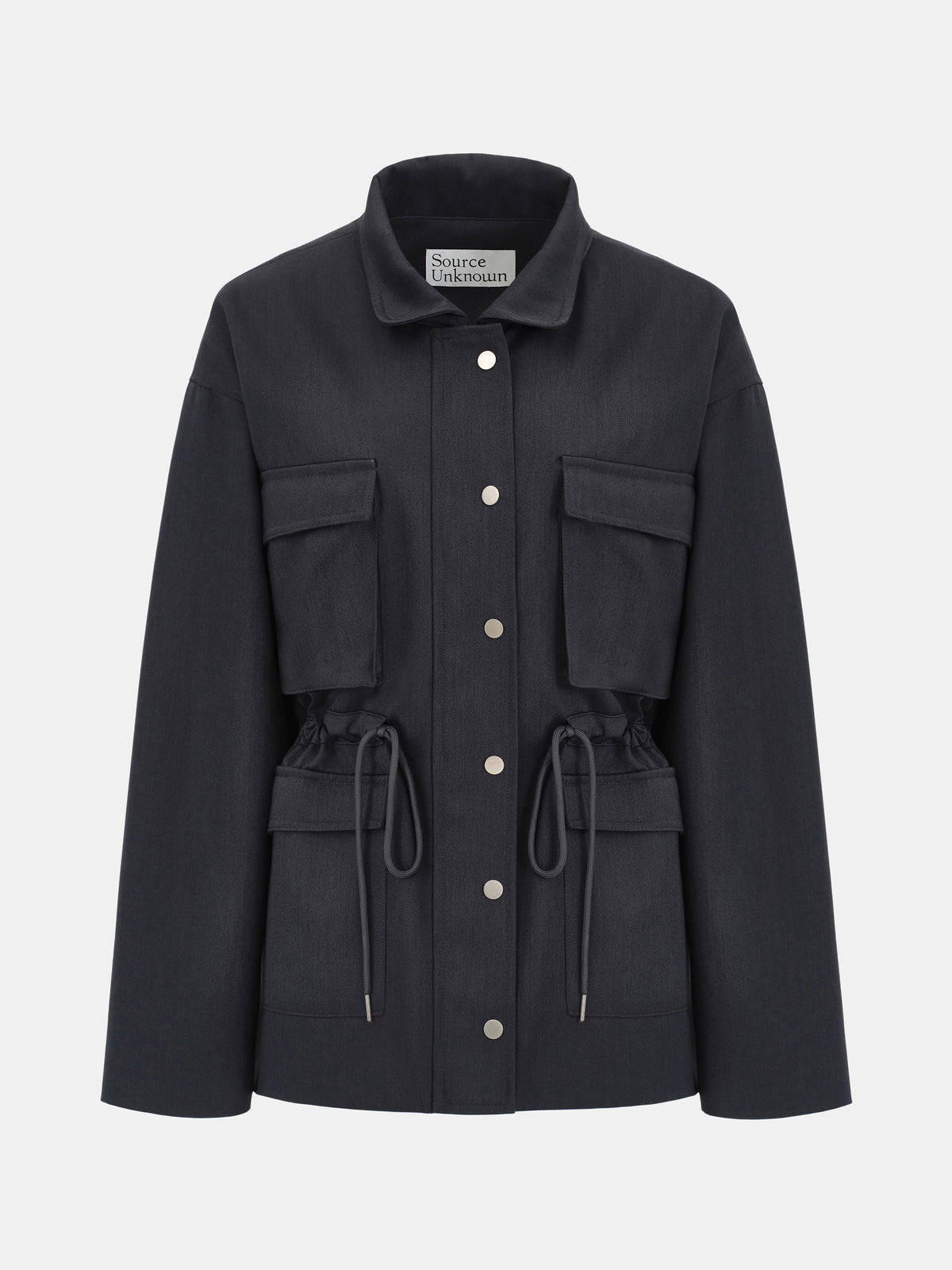 Adamo Satin-Effect Field Jacket, Charcoal