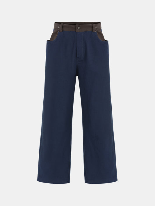 Geurrica Contrast Denim Pants, Navy
