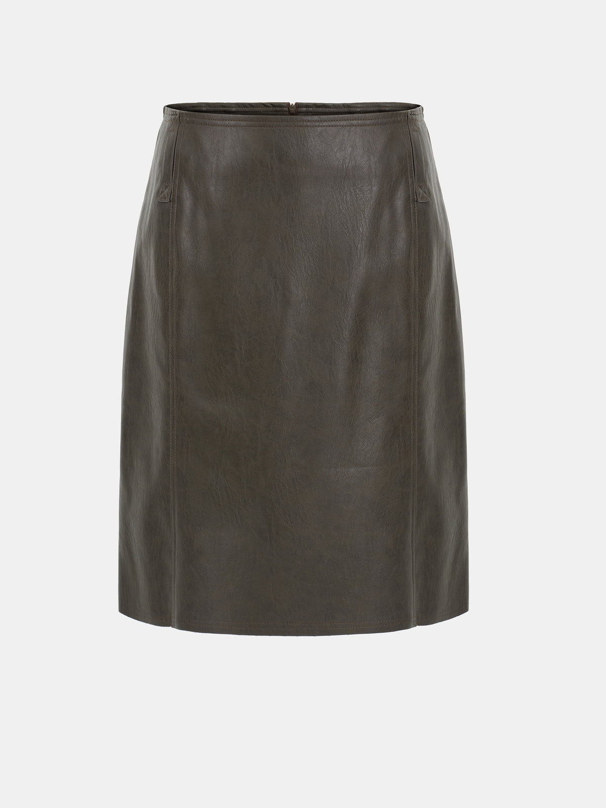 Pirro Faux-Leather Midi Skirt, Brown
