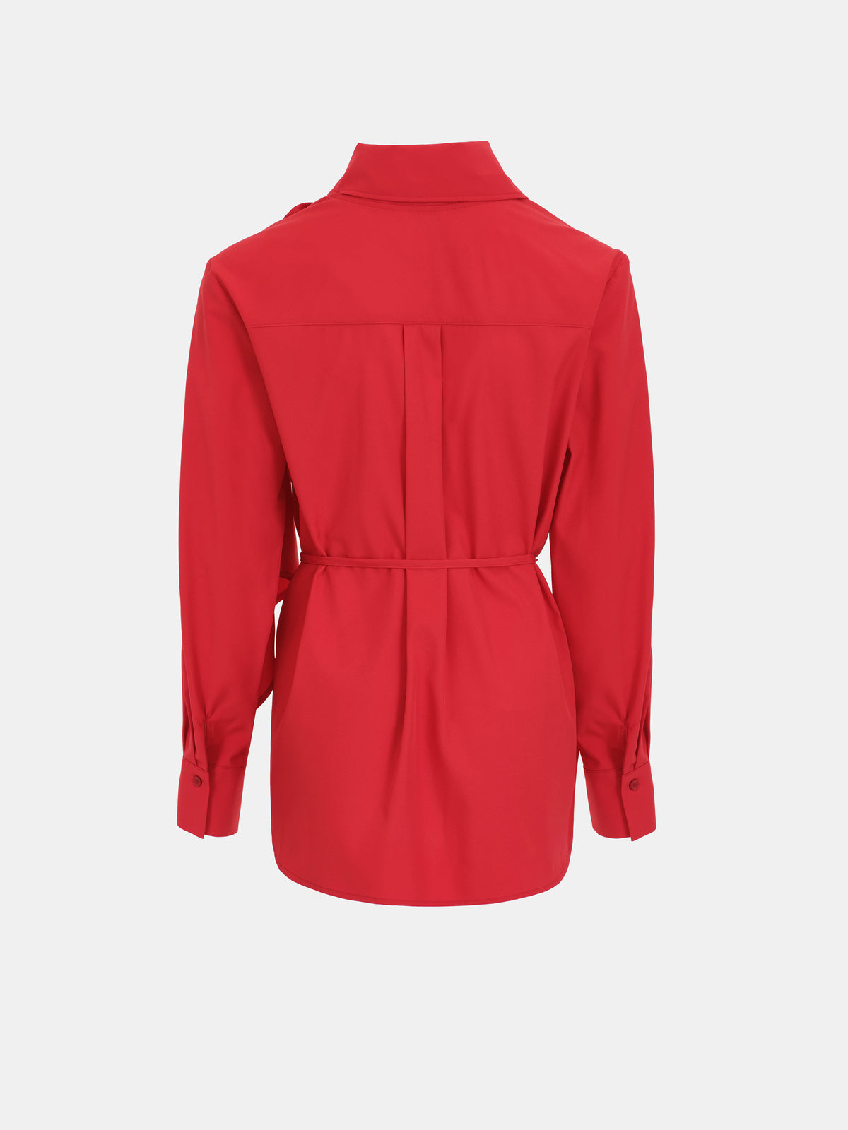 Vada Scarf Collar Shirt, Red