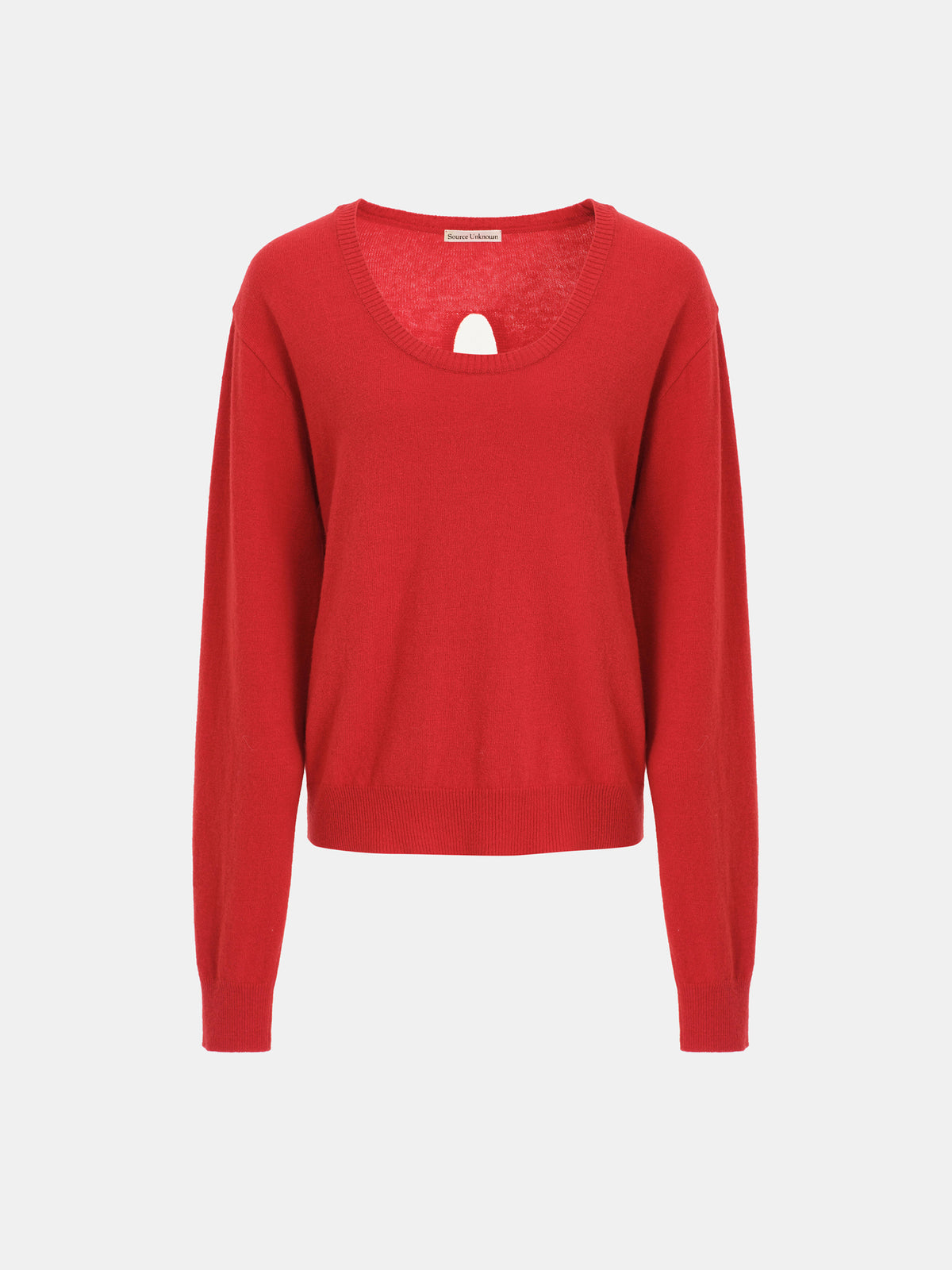 Evette Back Cutout Sweater, Red