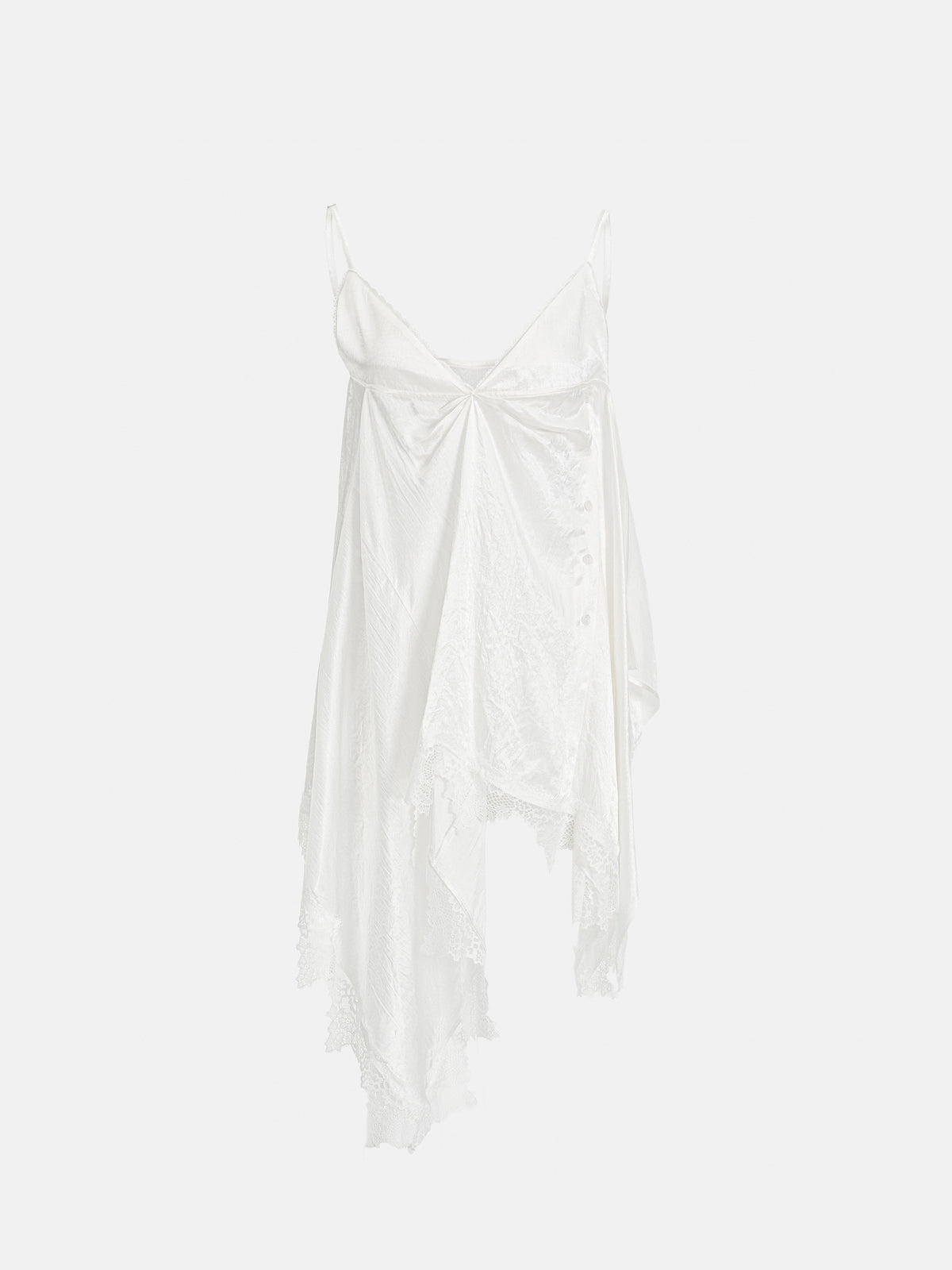 Sidi Lace-Trim Handkerchief Top, Ivory