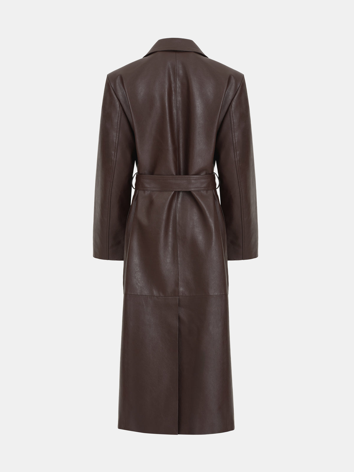 Briella Faux Leather Trench Coat, Burgundy