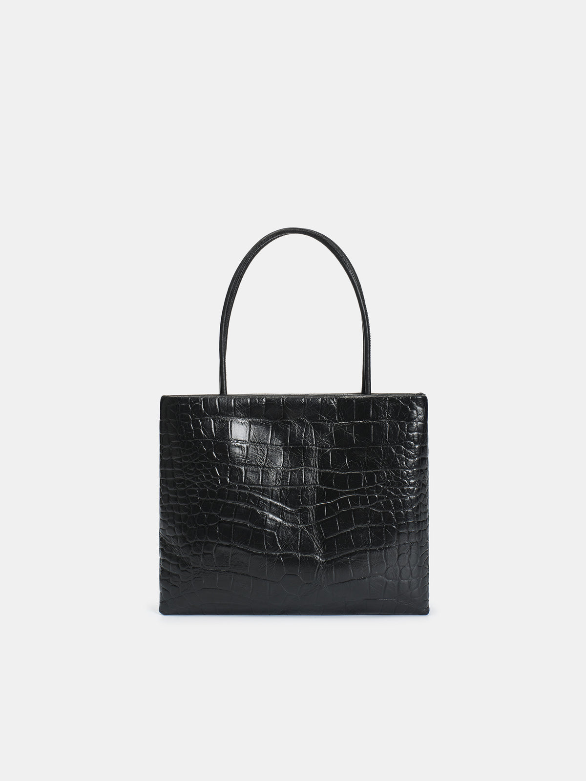 Sloane Croc-Effect Leather Mini Tote Bag, Black