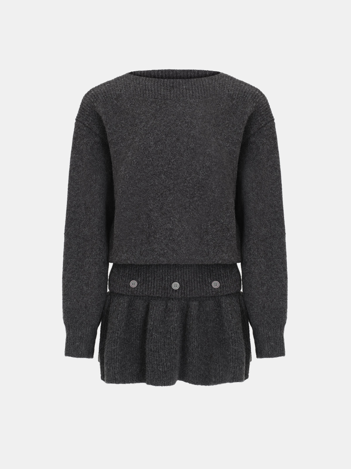Corinth Peplum Sweater, Charcoal
