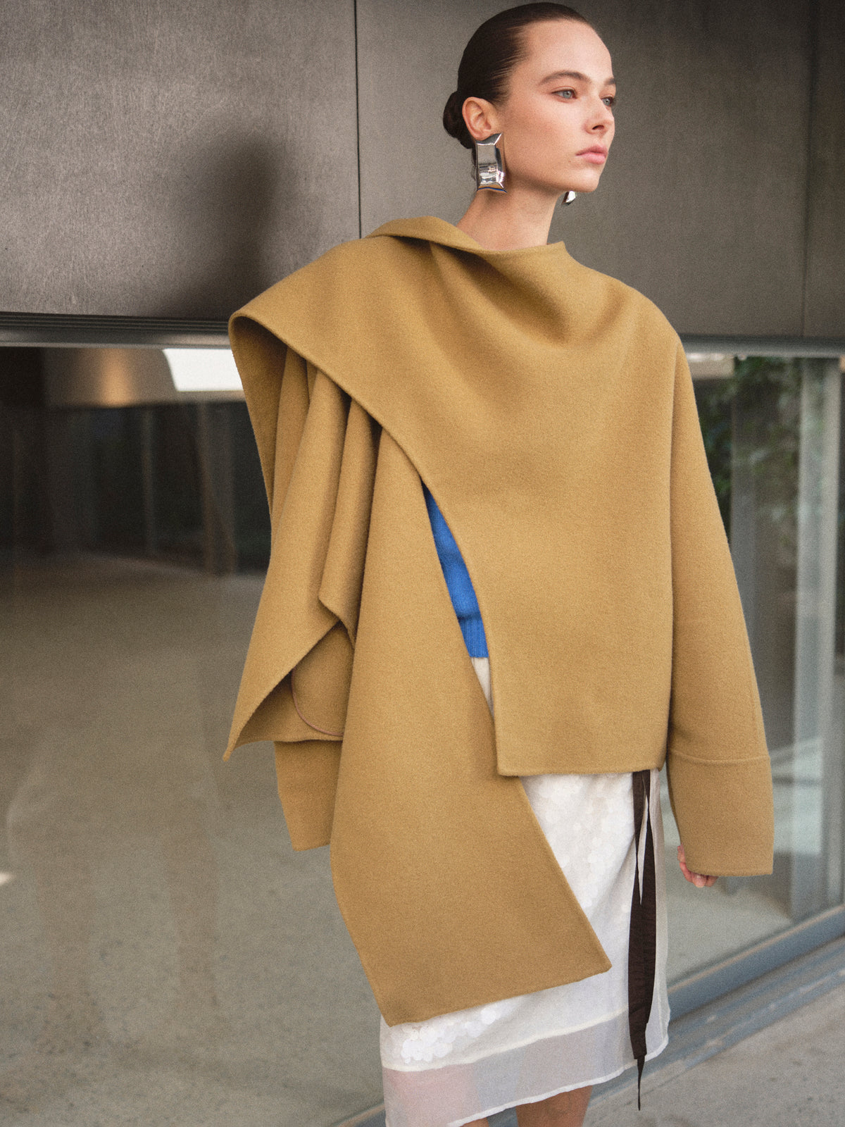 Nuage Scarf Coat, Tan
