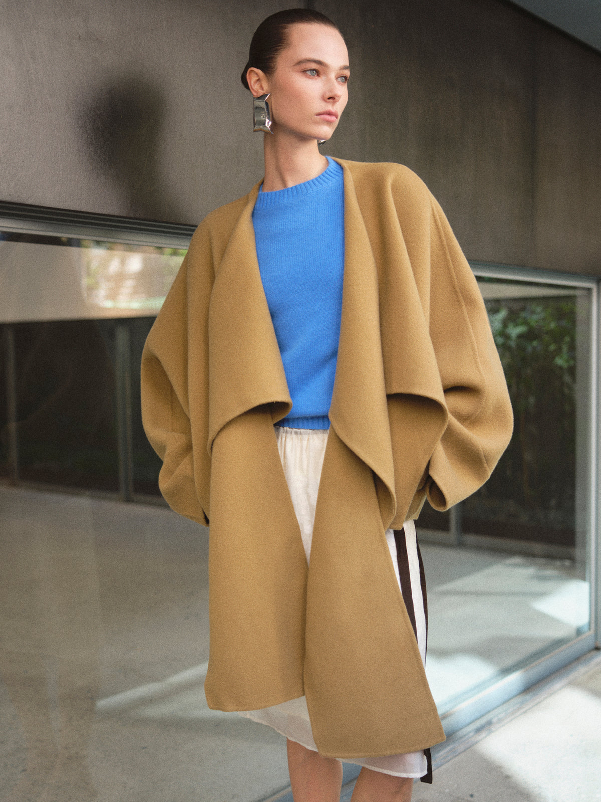 Nuage Scarf Coat, Tan
