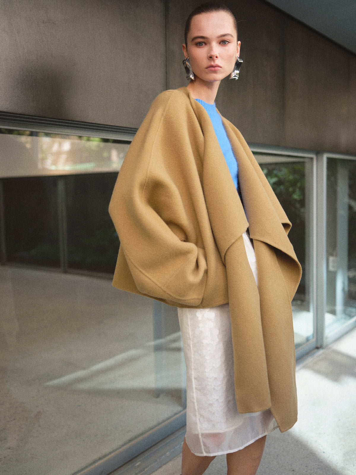Nuage Scarf Coat, Tan
