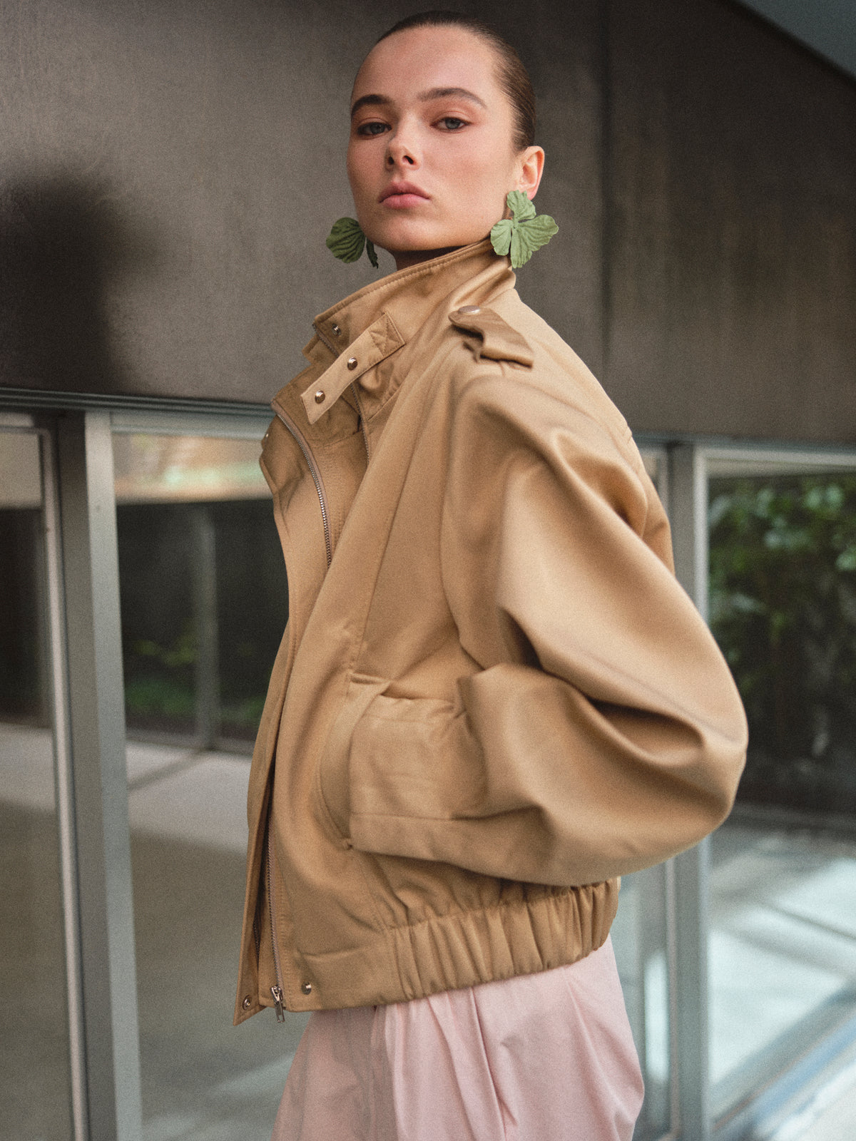Barlow Flight Bomber Jacket, Beige