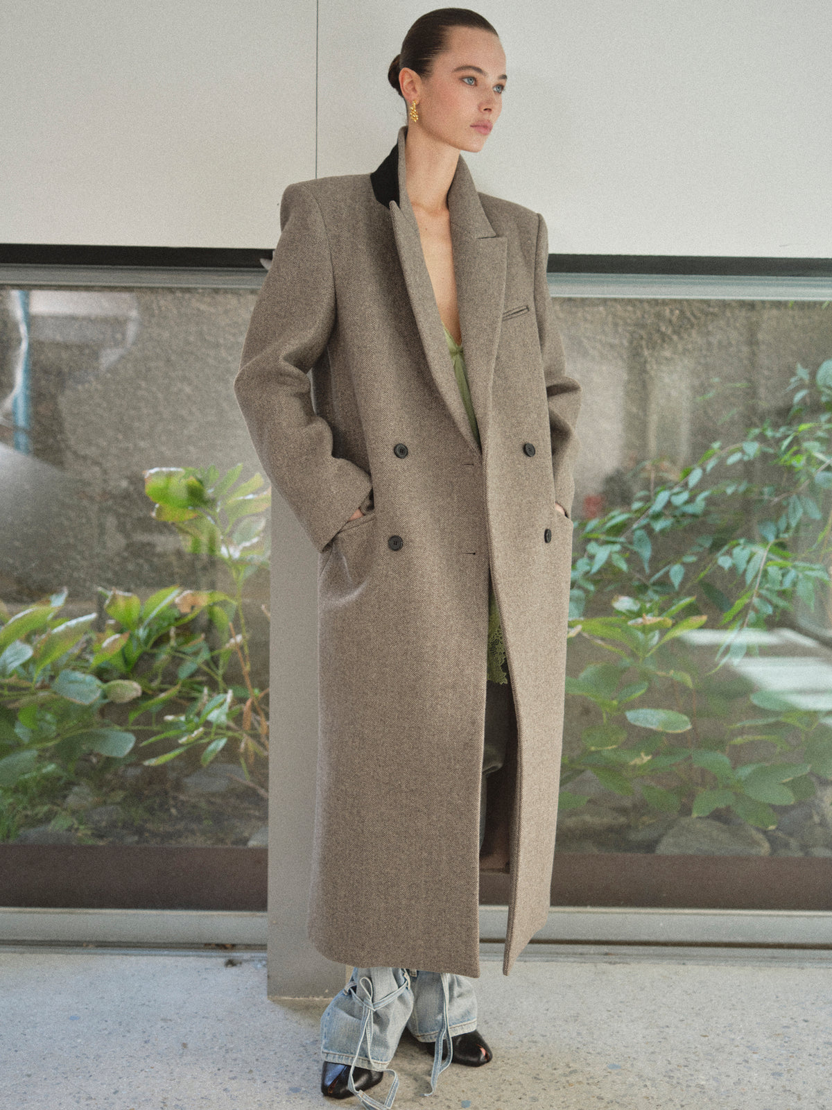 Reyna Long Coat, Beige