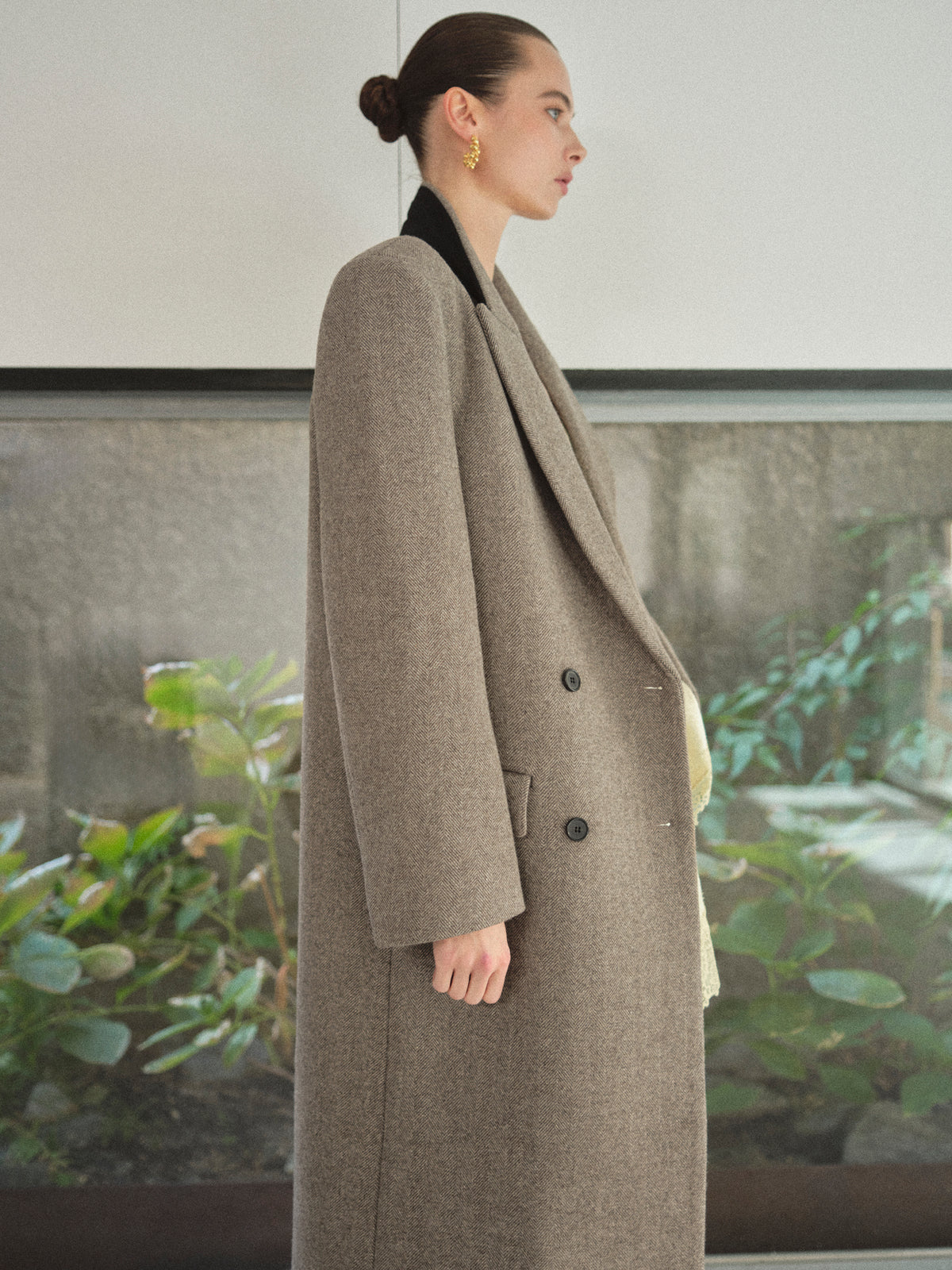 Reyna Long Coat, Beige