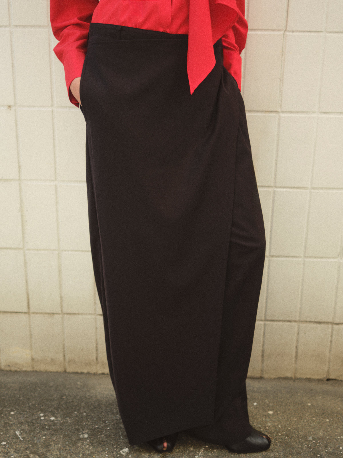 Sissi Wrap Belt Trousers, Black