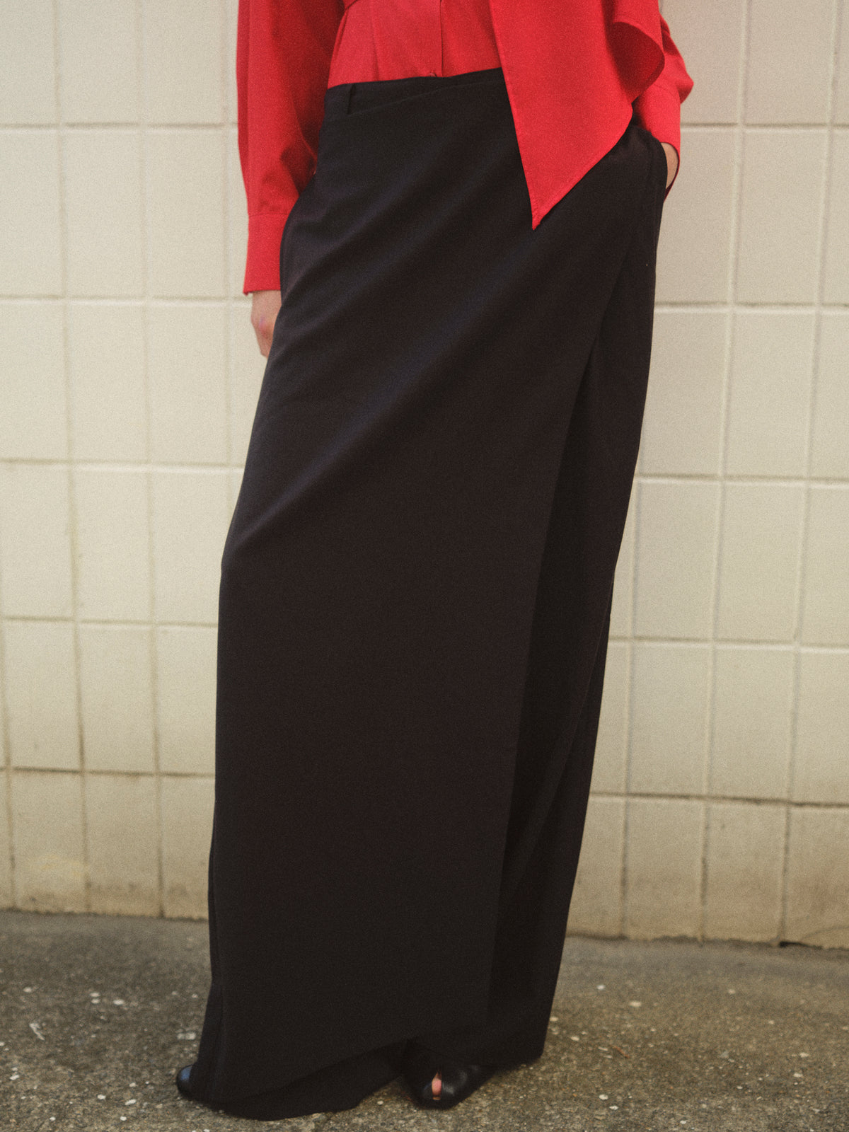 Sissi Wrap Belt Trousers, Black
