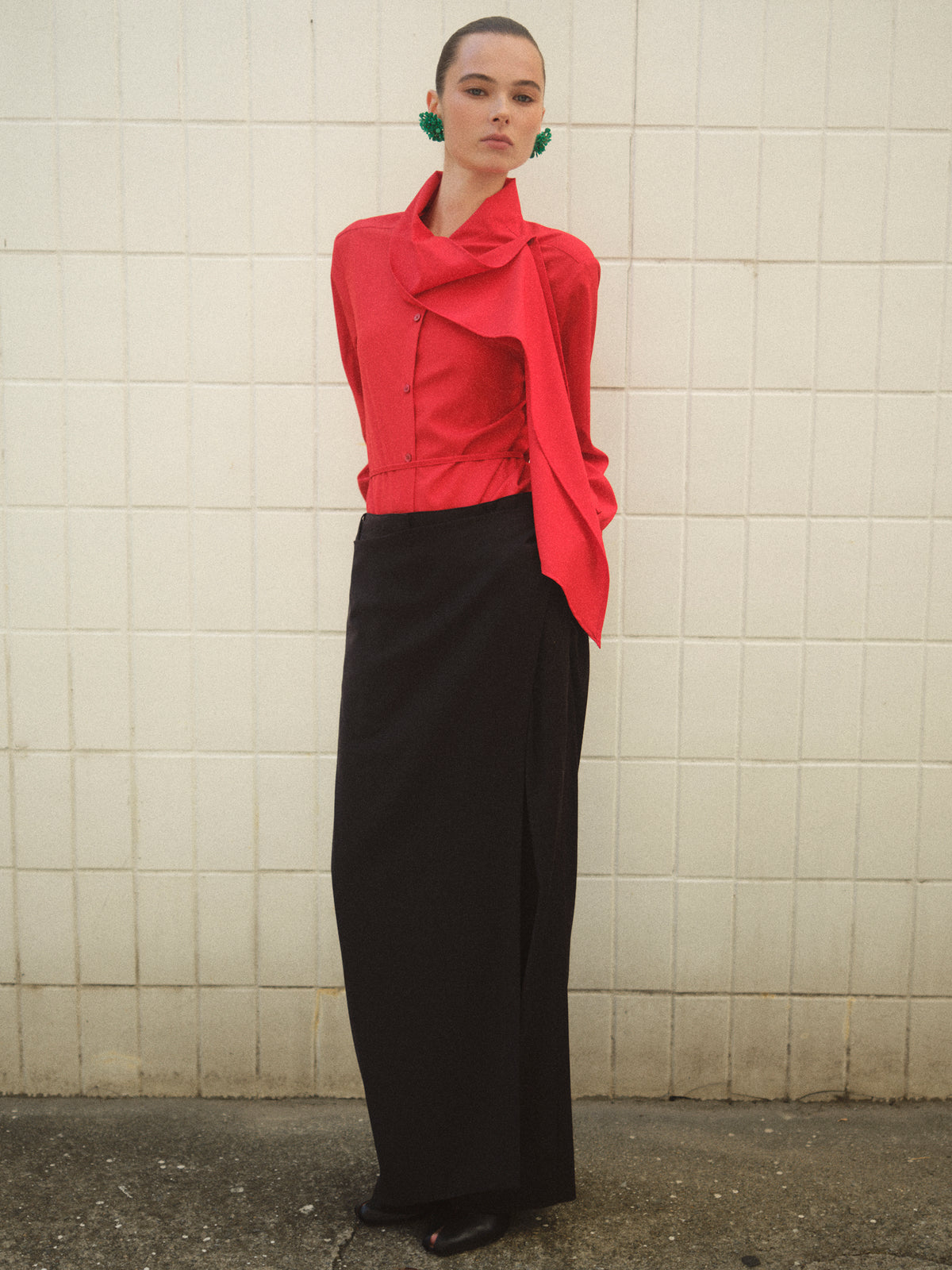Sissi Wrap Belt Trousers, Black