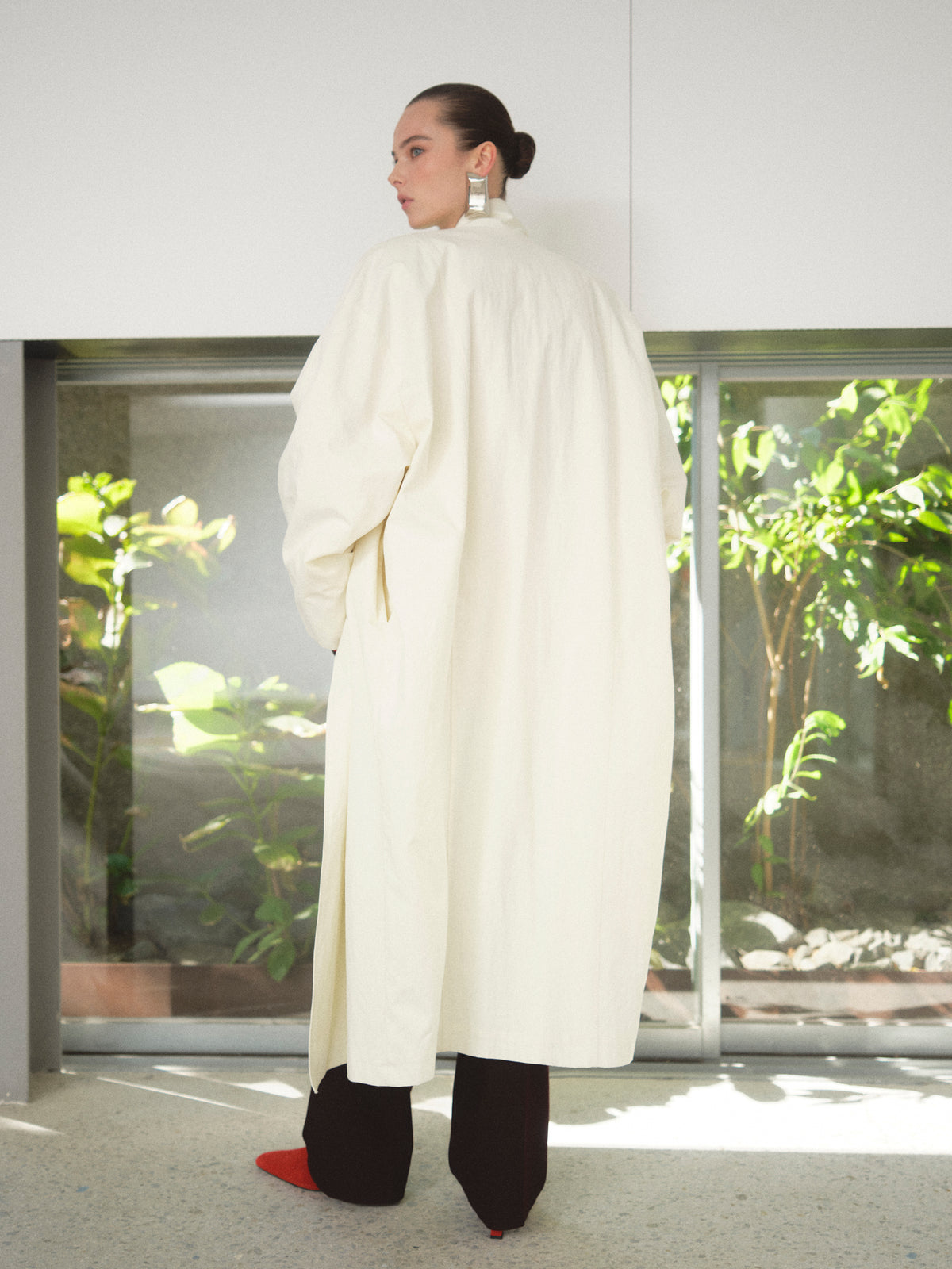 Irvin Voluminous Car Coat, Ivory