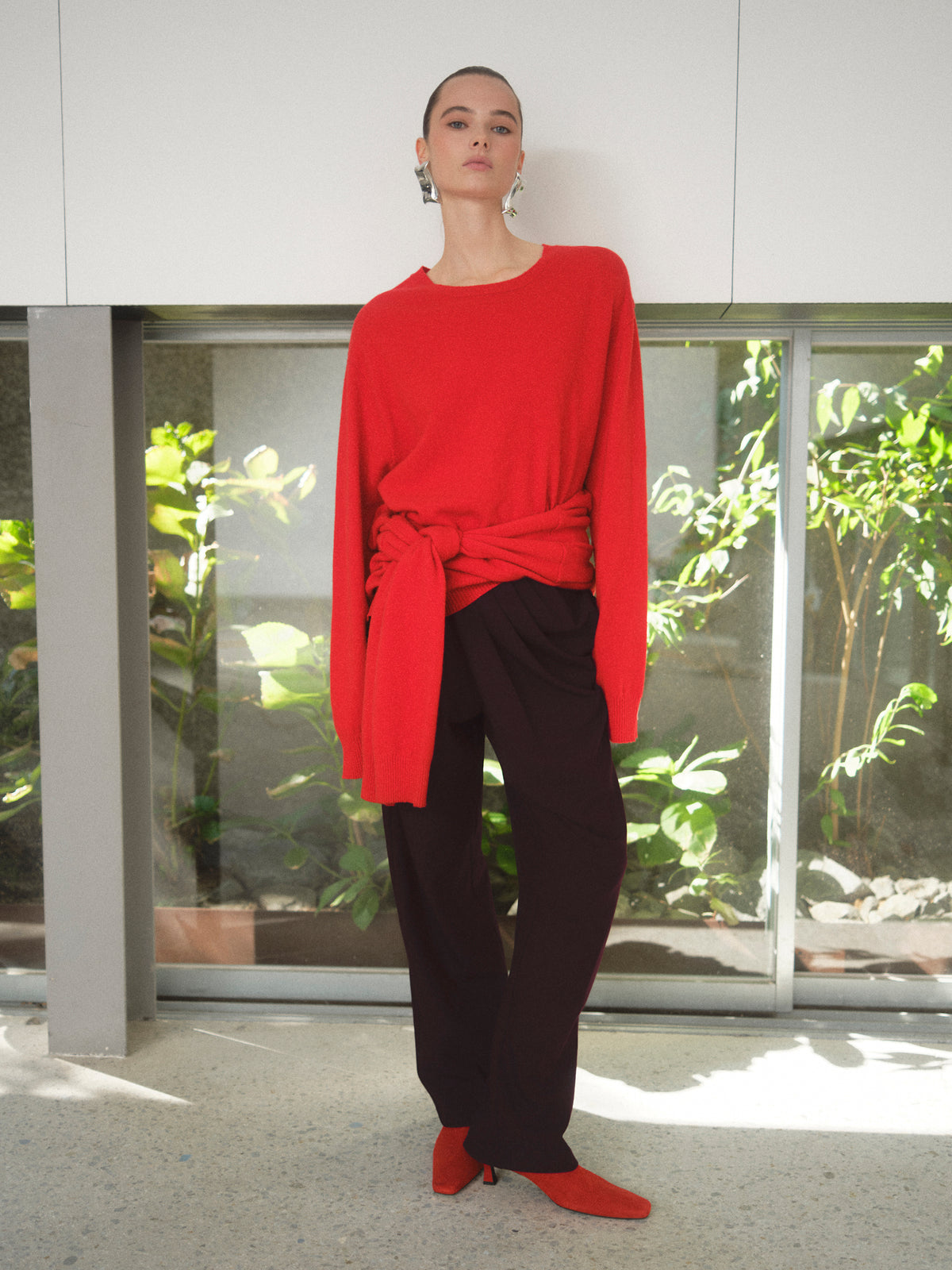 Tio Extra Shawl Sweater, Red