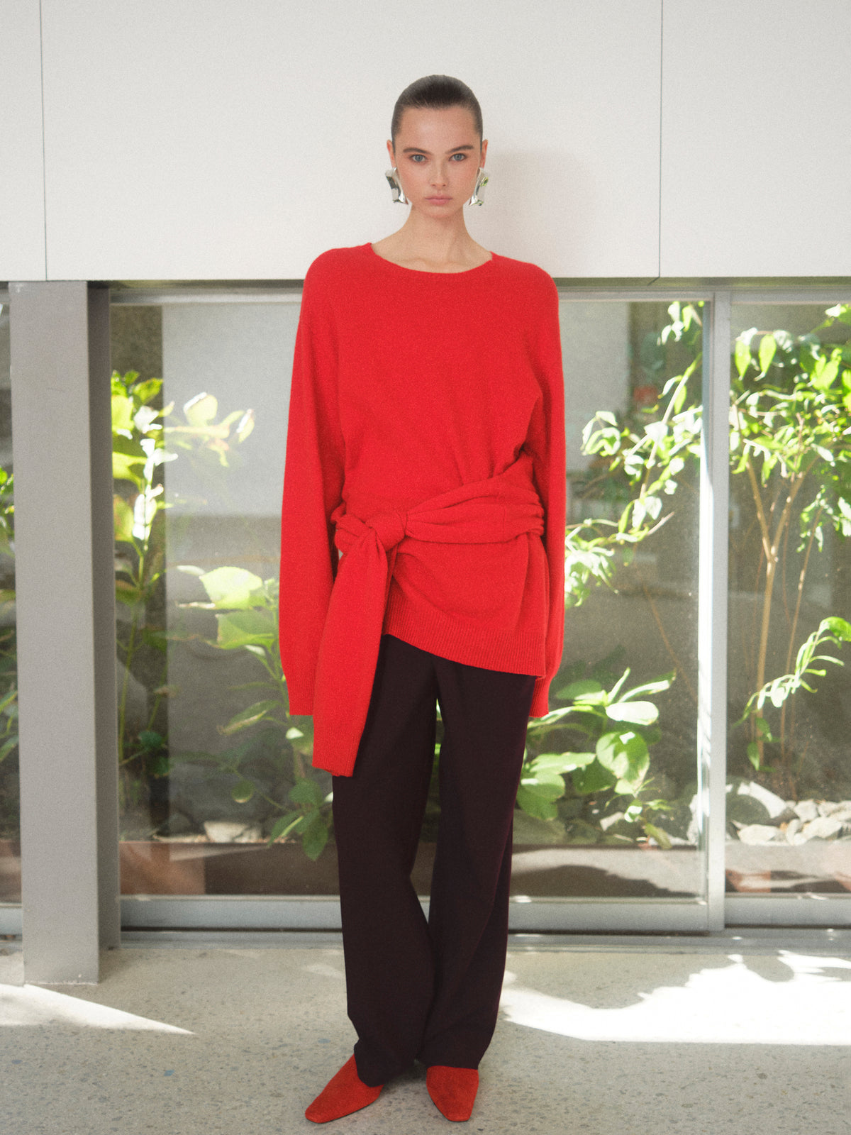 Tio Extra Shawl Sweater, Red