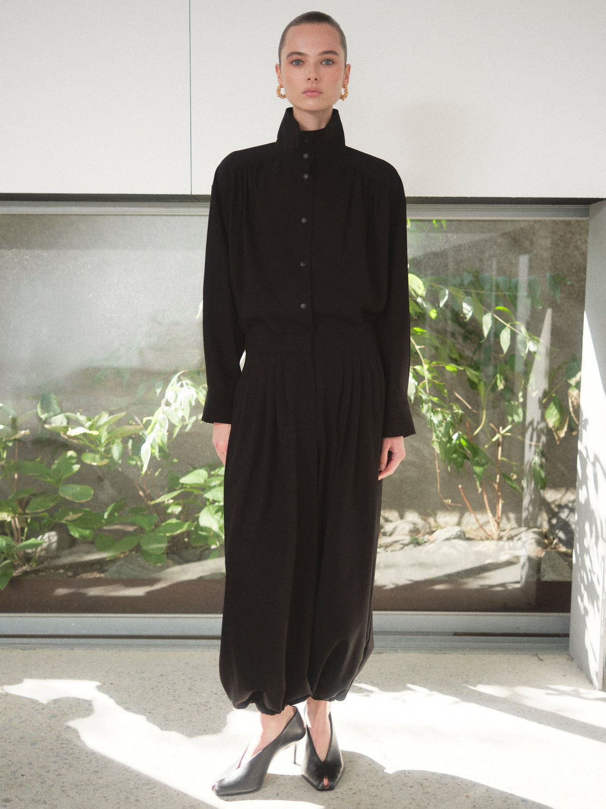Giacca Ruched Shirt, Black