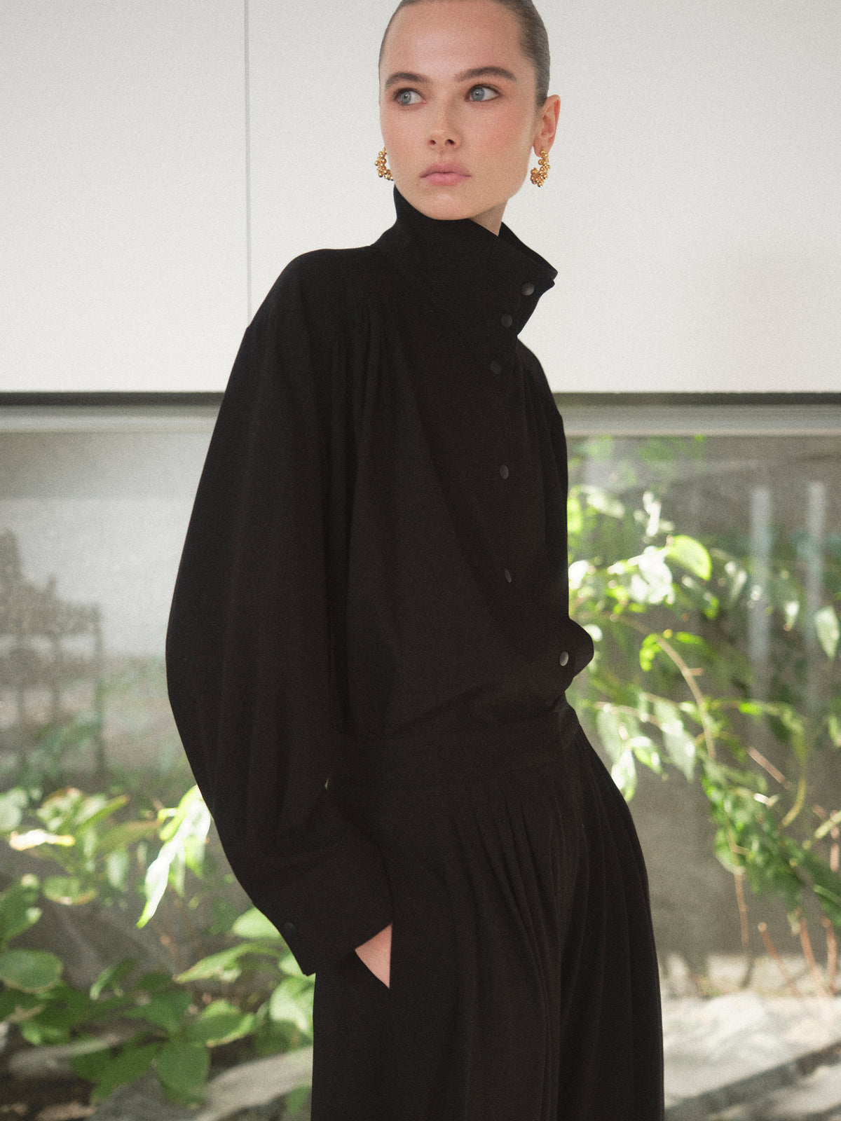 Giacca Ruched Shirt, Black