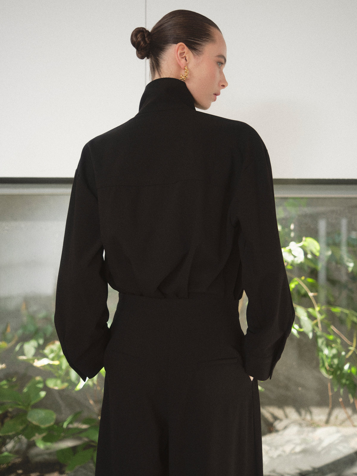 Giacca Ruched Shirt, Black