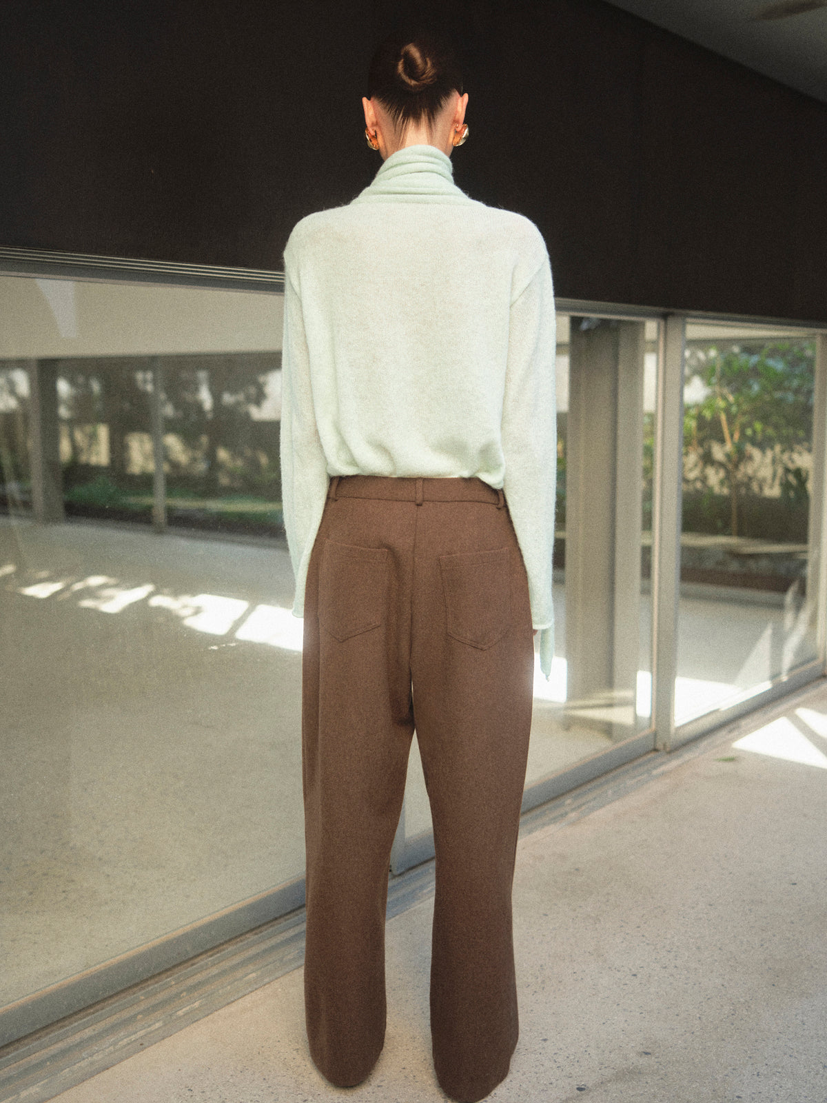Carlie Scarf-Neck Knit Sweater, Mint